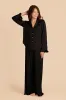 Esther Ruffled Long Sleeve Pajama Set - Black sold by Birdy Grey