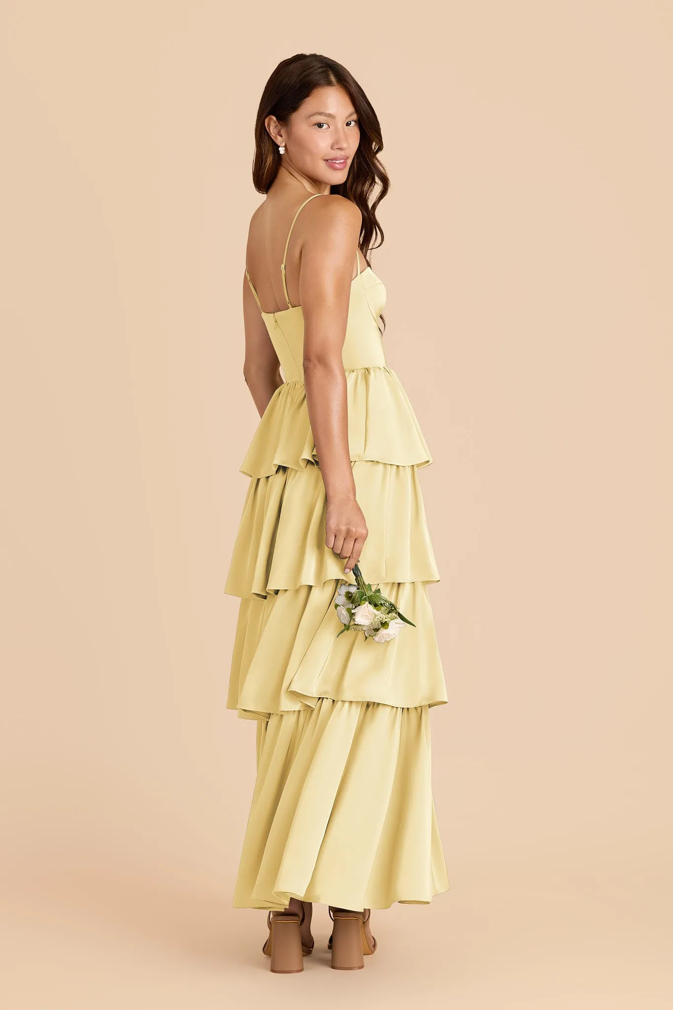 Lola Matte Satin Dress - Lemon Sorbet sold by Birdy Grey product image thumbnail 3