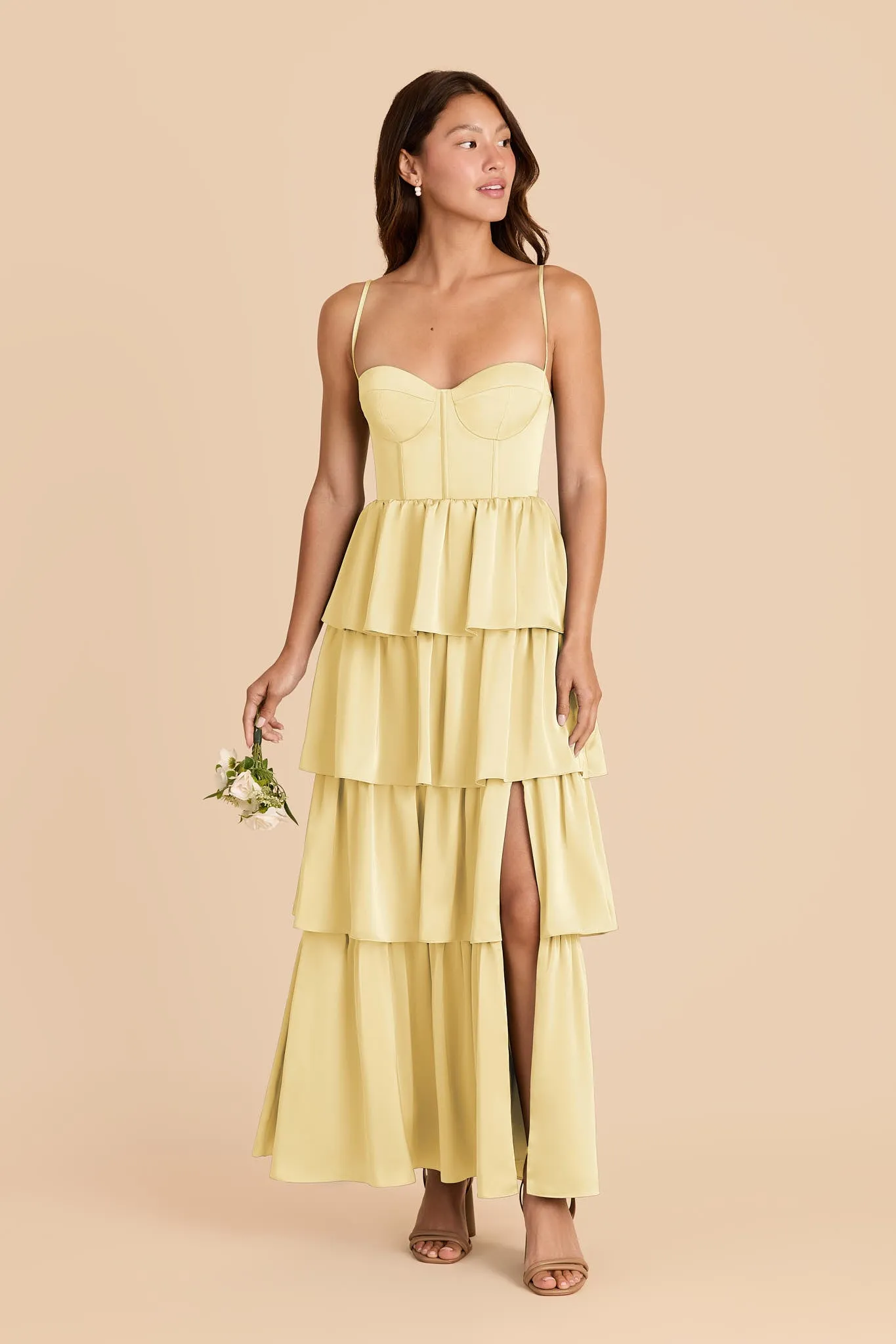 Lola Matte Satin Dress - Lemon Sorbet sold by Birdy Grey product image thumbnail 2