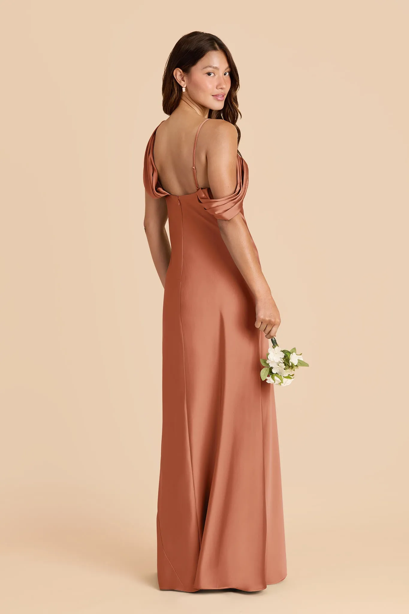 Freya Matte Satin Dress - Terracotta sold by Birdy Grey product image thumbnail 3