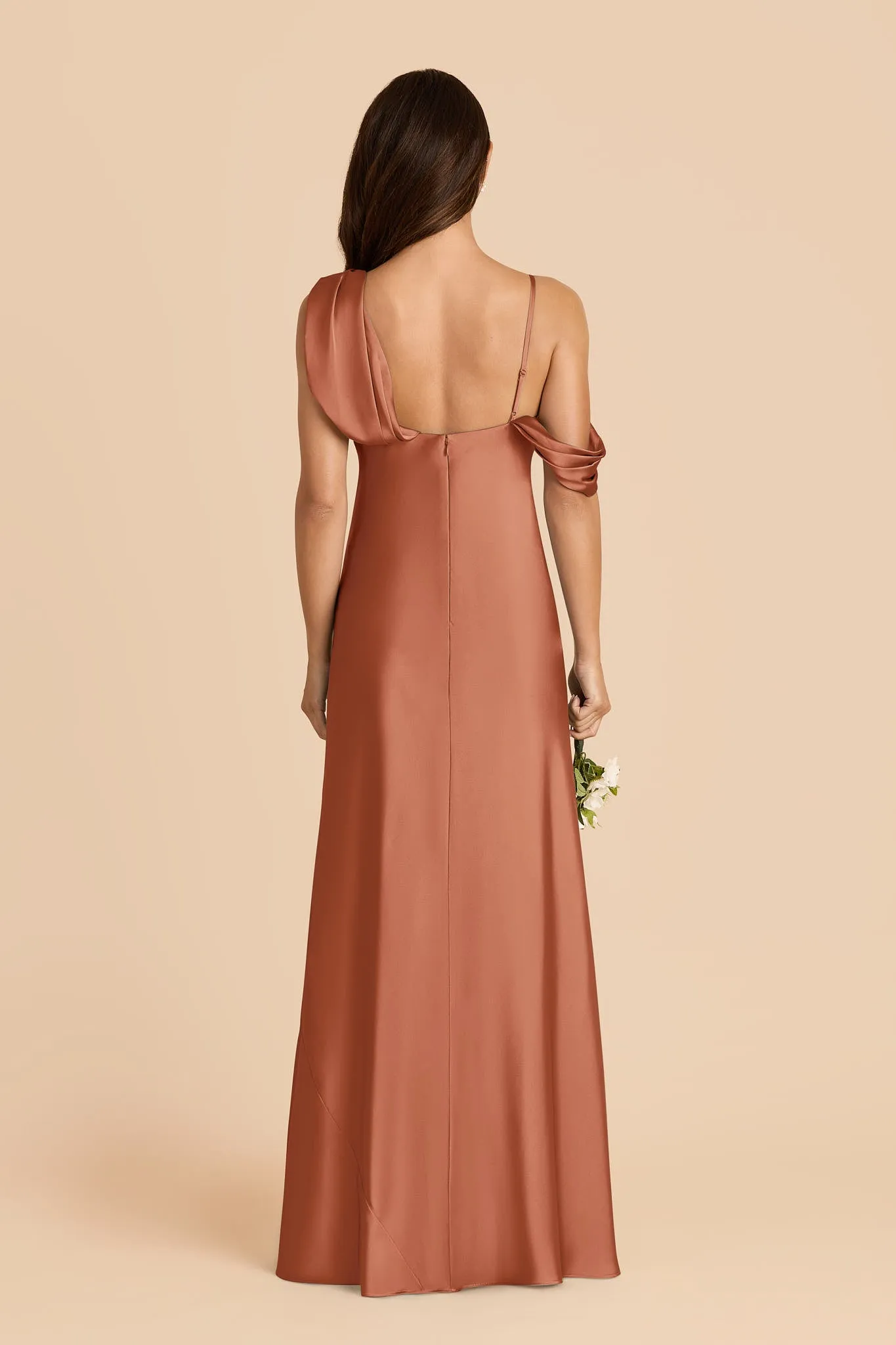 Freya Matte Satin Dress - Terracotta sold by Birdy Grey product image thumbnail 4