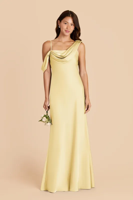 Freya Matte Satin Dress - Lemon Sorbet sold by Birdy Grey
