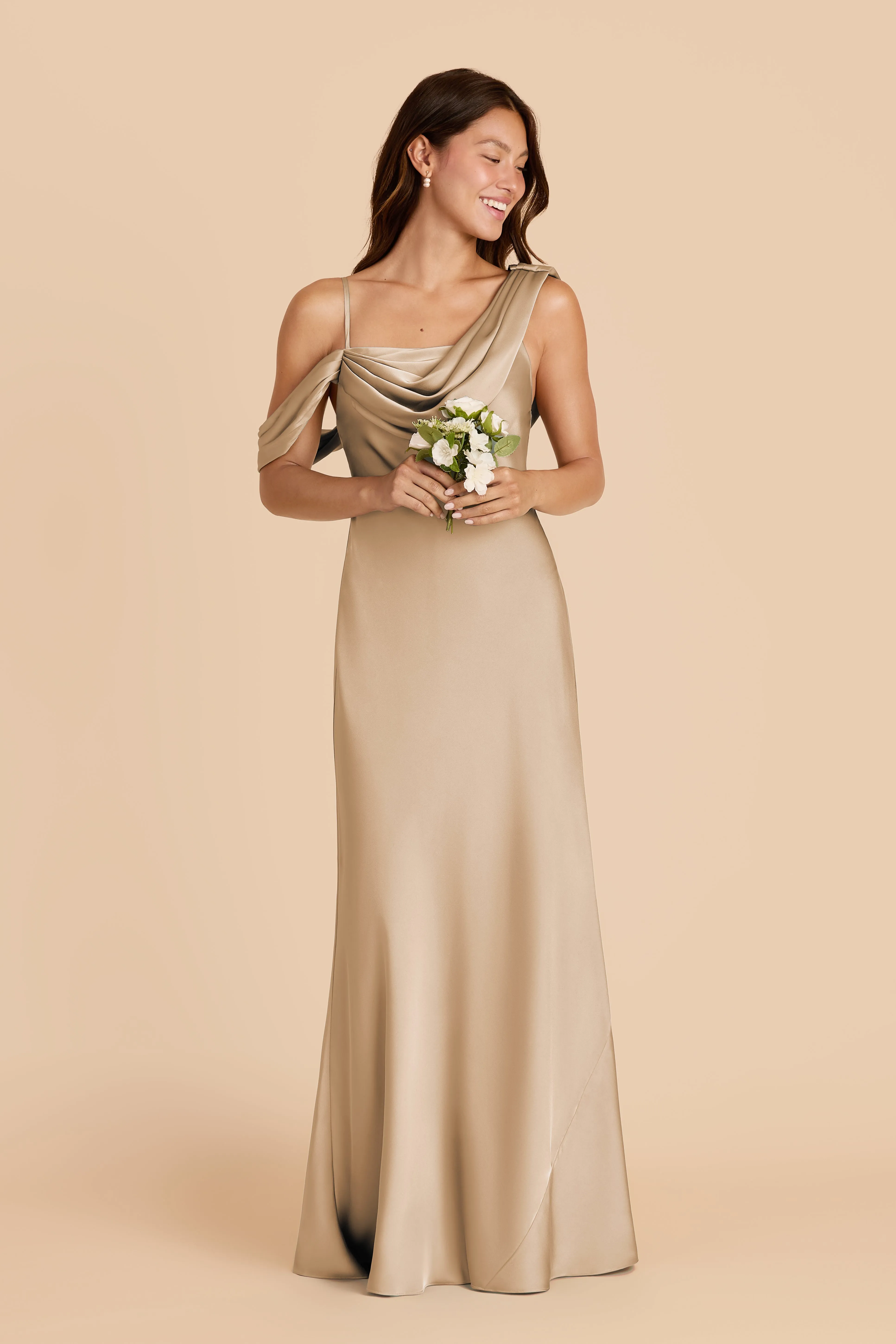 Freya Matte Satin Dress - Gold sold by Birdy Grey product image thumbnail 2