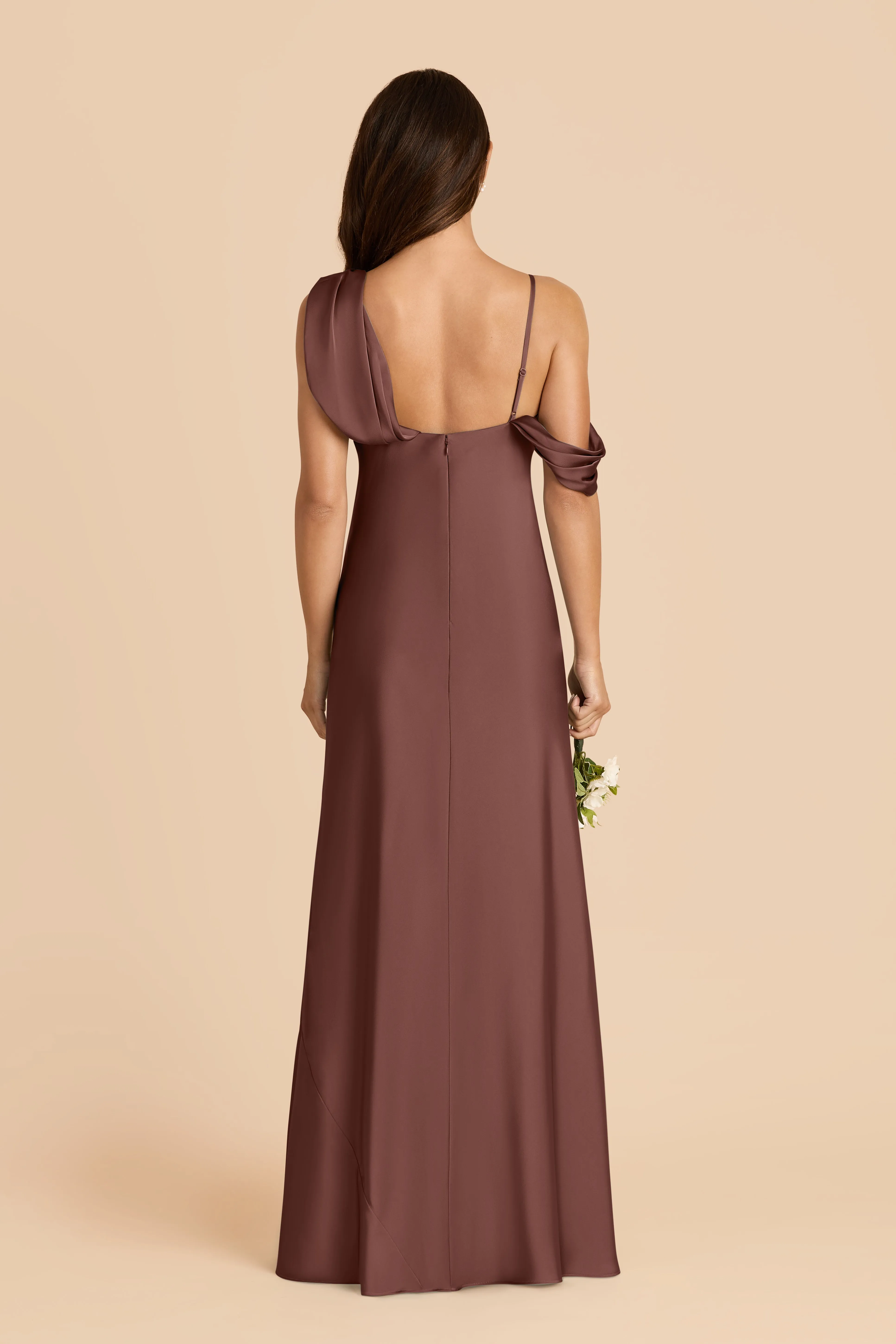 Freya Matte Satin Dress - Chocolate Brown sold by Birdy Grey product image thumbnail 4