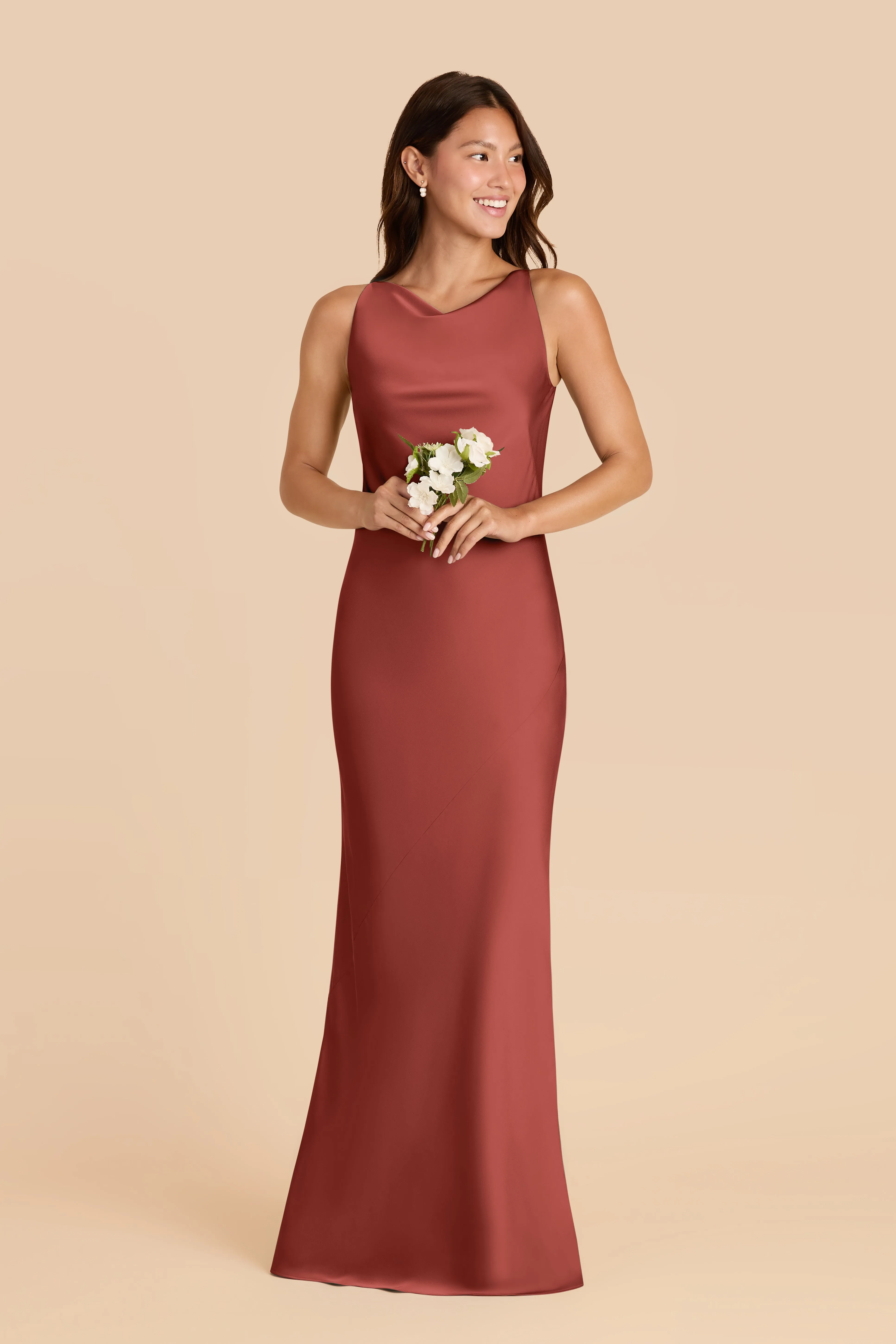 Destiny Matte Satin Dress - Spice sold by Birdy Grey product image thumbnail 2