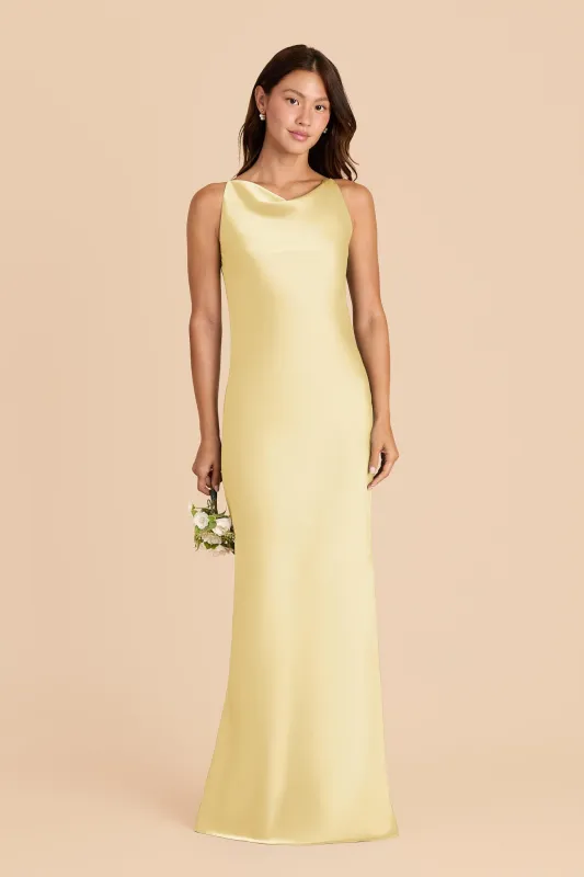 Destiny Matte Satin Dress - Lemon Sorbet sold by Birdy Grey