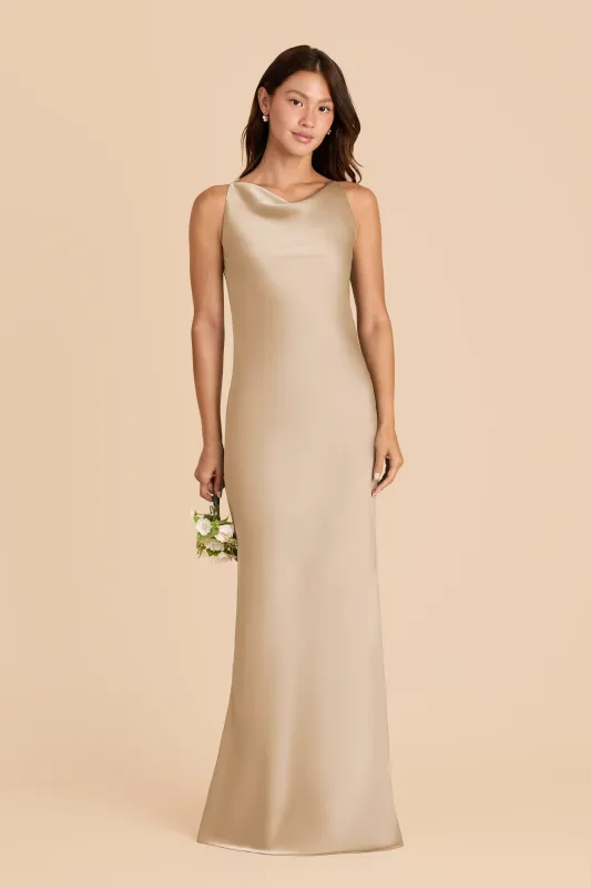 Destiny Matte Satin Dress - Gold sold by Birdy Grey