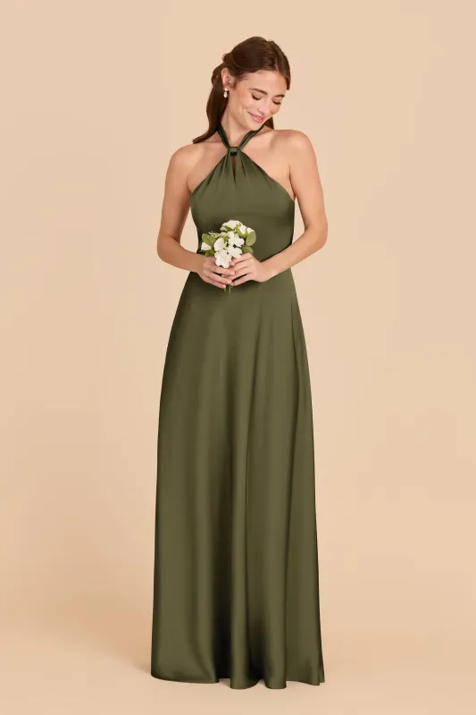 Monica Matte Satin Dress - Martini sold by Birdy Grey