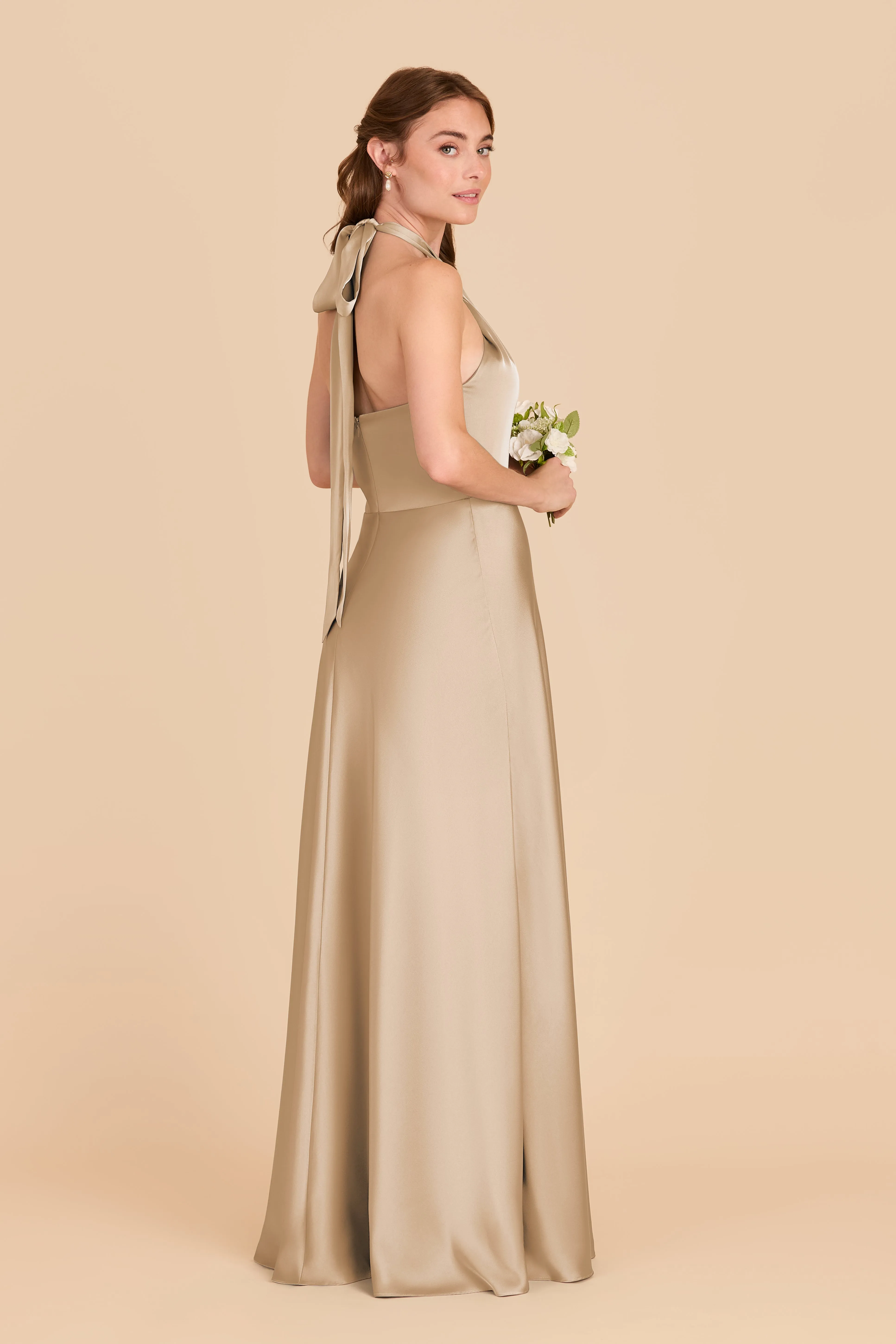 Monica Matte Satin Dress - Gold sold by Birdy Grey product image thumbnail 4