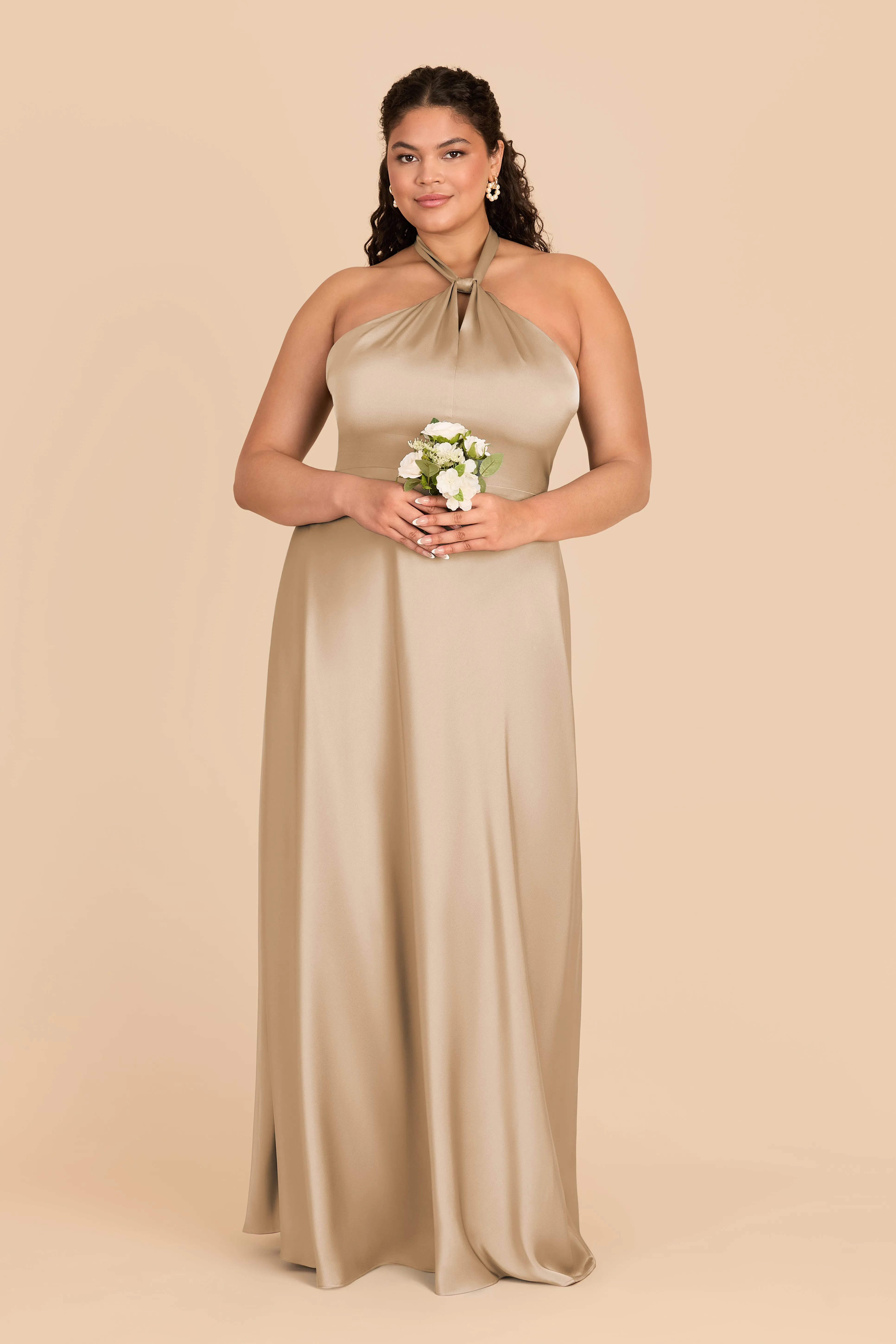 Monica Matte Satin Dress - Gold sold by Birdy Grey product image thumbnail 2