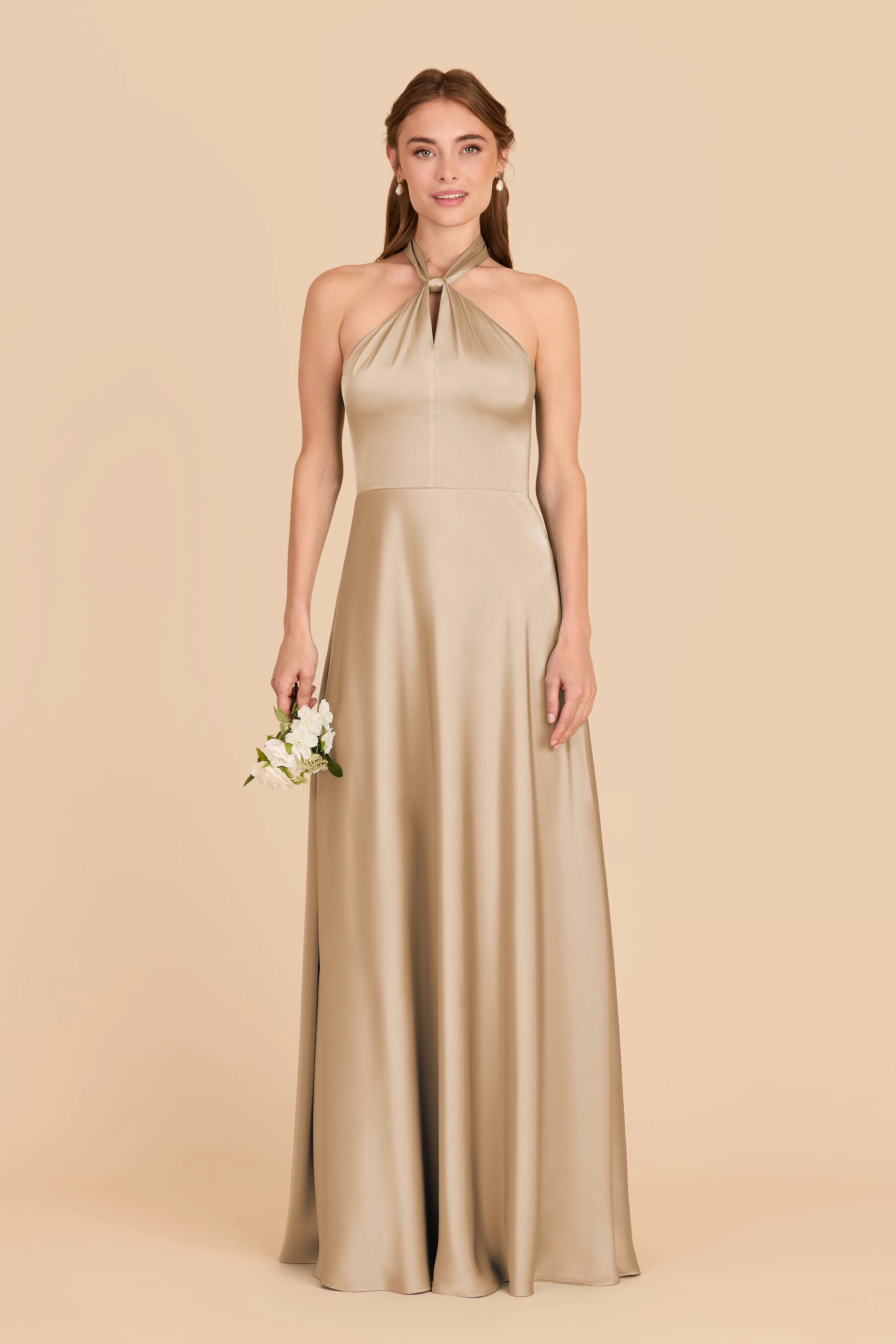 Monica Matte Satin Dress - Gold sold by Birdy Grey product image thumbnail 5