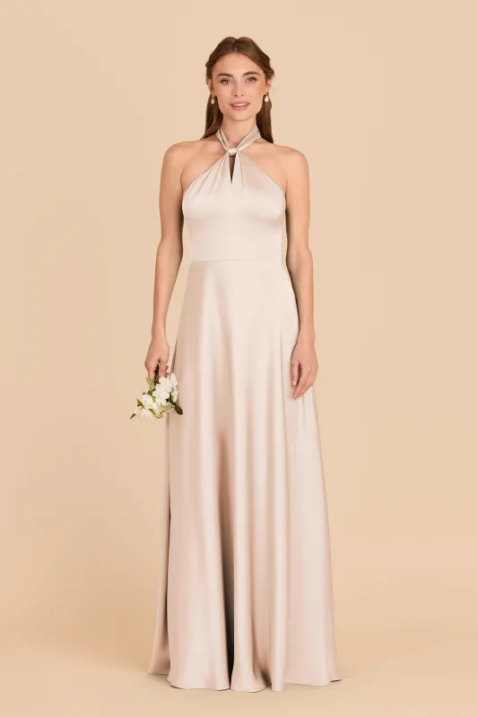 Monica Matte Satin Dress - Champagne sold by Birdy Grey