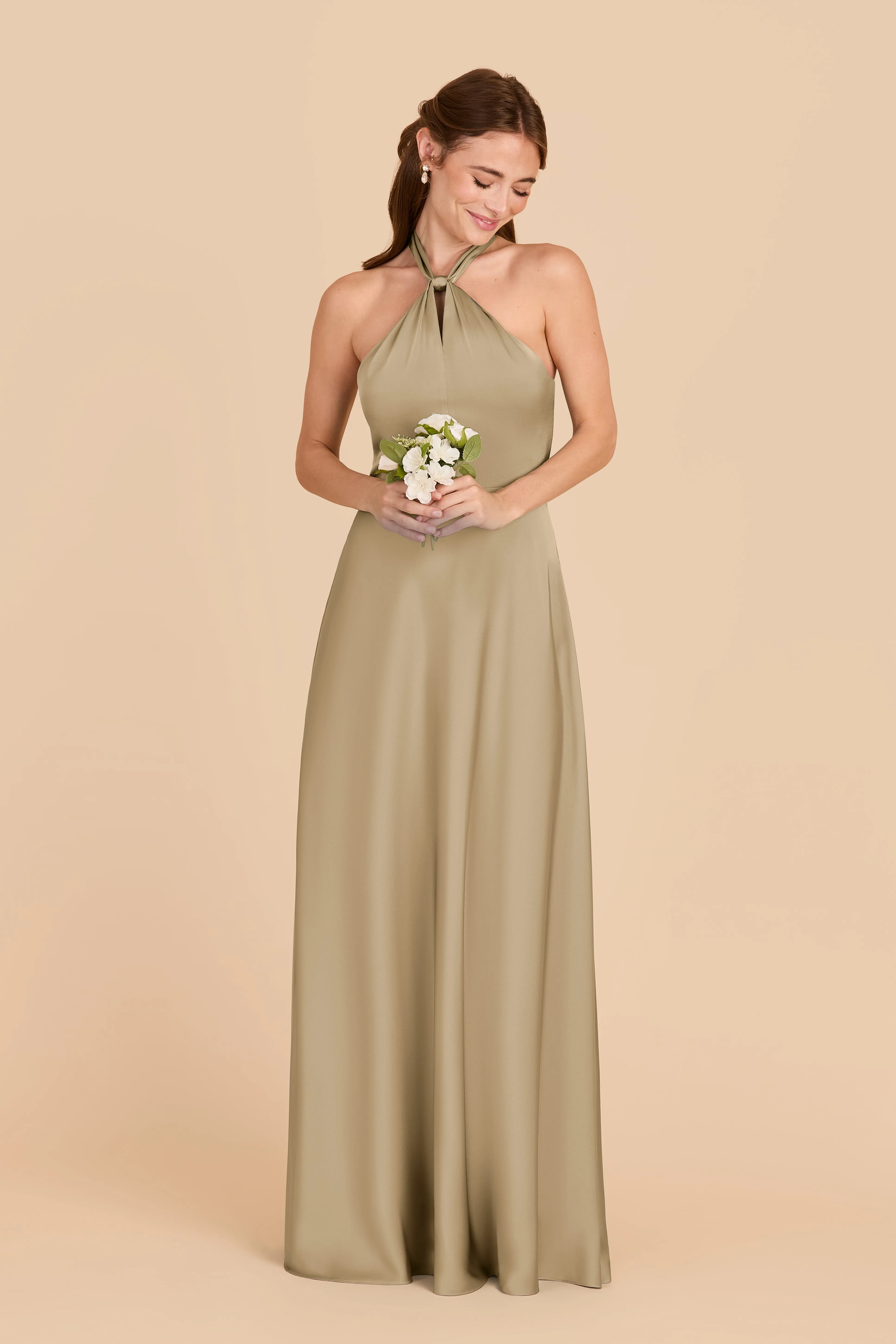 Monica Matte Satin Dress - Moss Green sold by Birdy Grey product image thumbnail 3