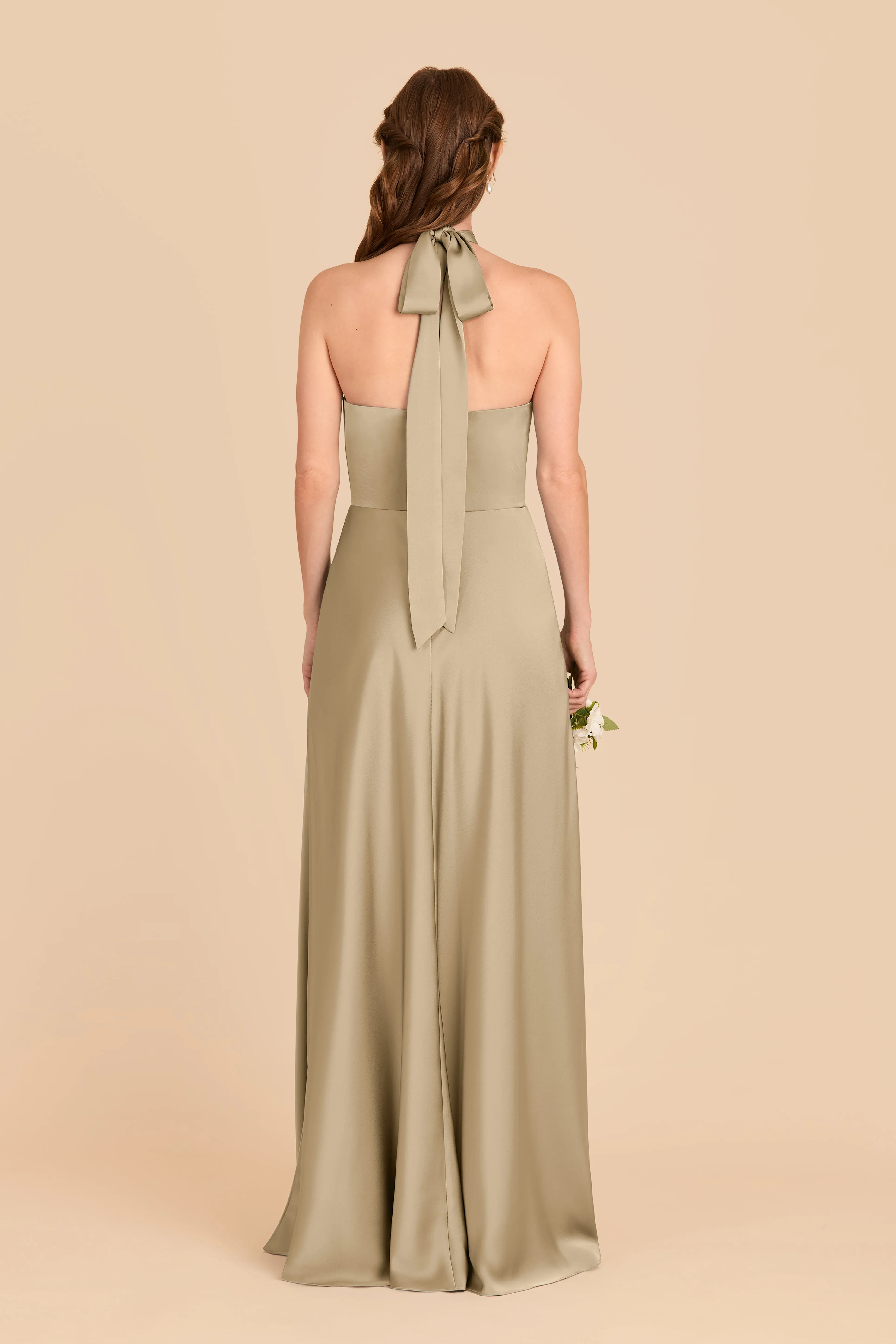 Monica Matte Satin Dress - Moss Green sold by Birdy Grey product image thumbnail 5