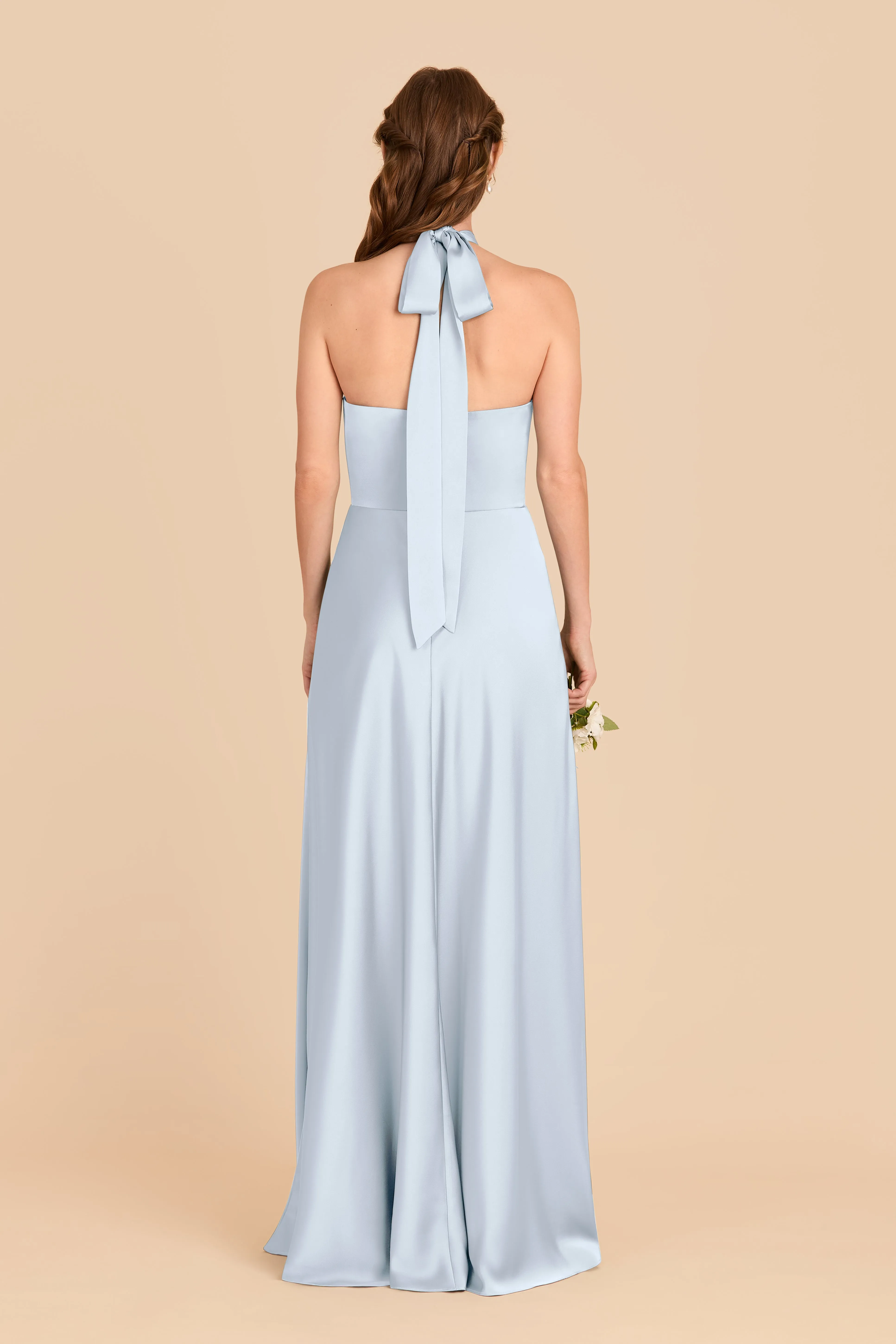 Monica Matte Satin Dress - Mist Blue sold by Birdy Grey product image thumbnail 5