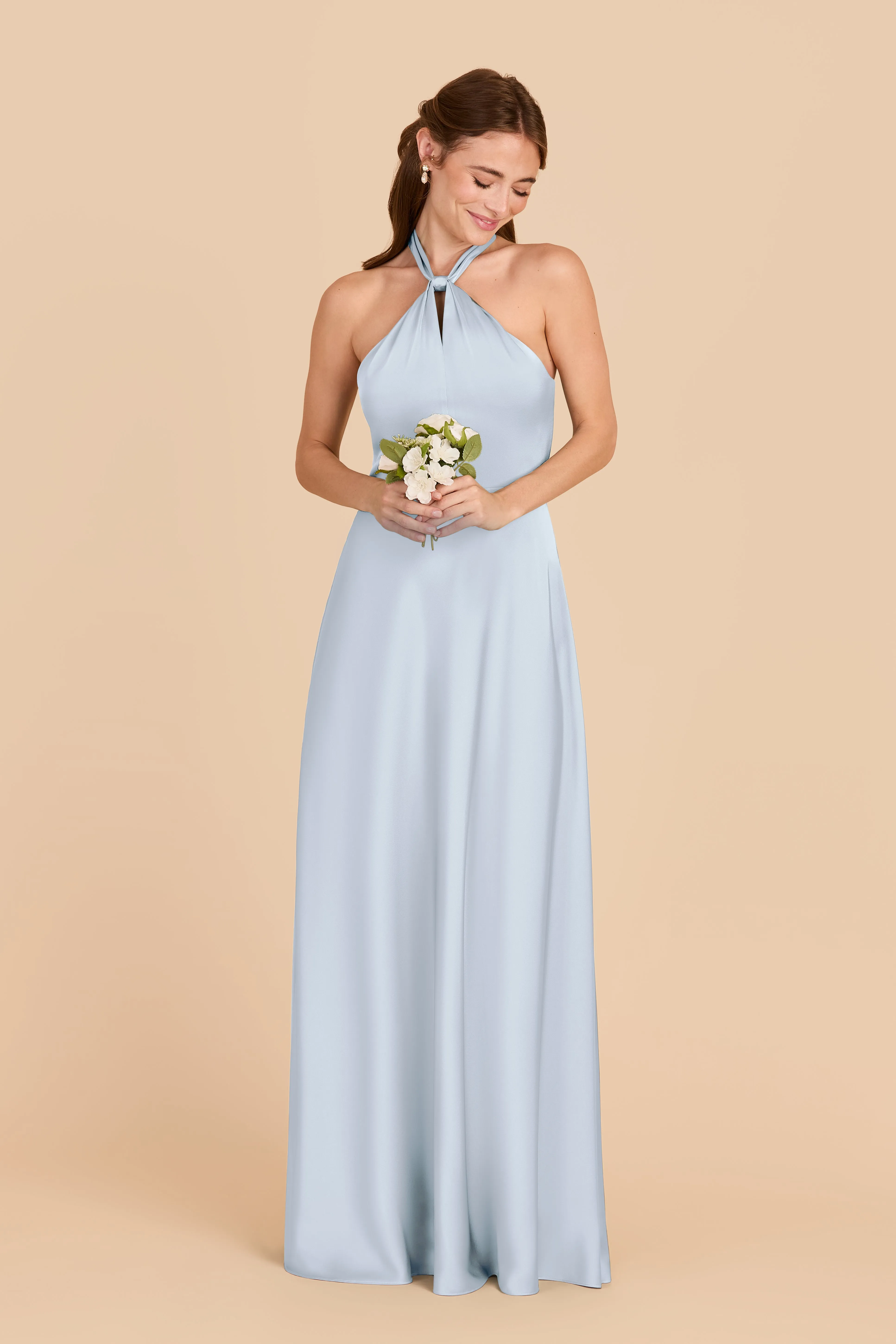 Monica Matte Satin Dress - Mist Blue sold by Birdy Grey product image thumbnail 3