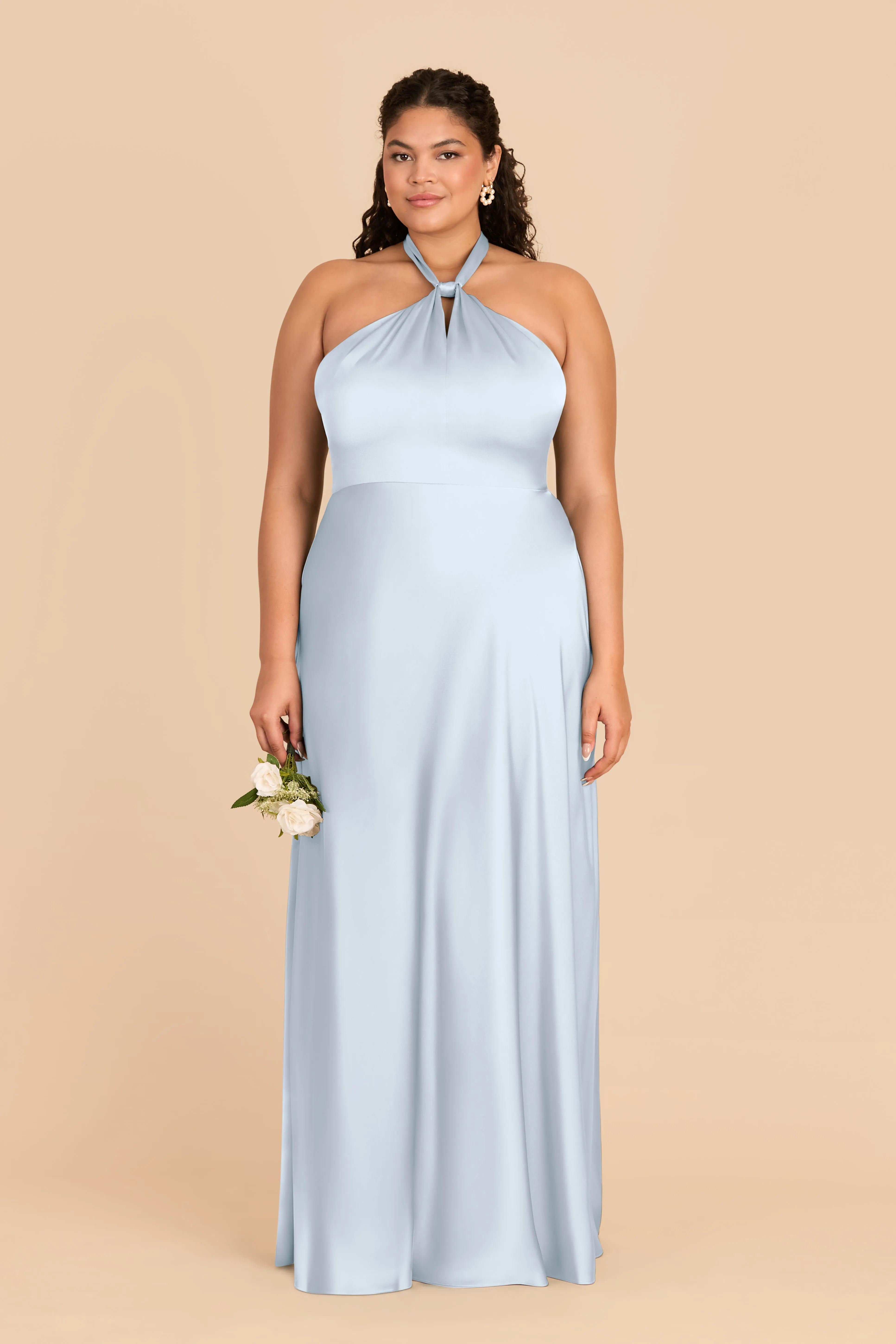 Monica Matte Satin Dress - Mist Blue sold by Birdy Grey product image thumbnail 2