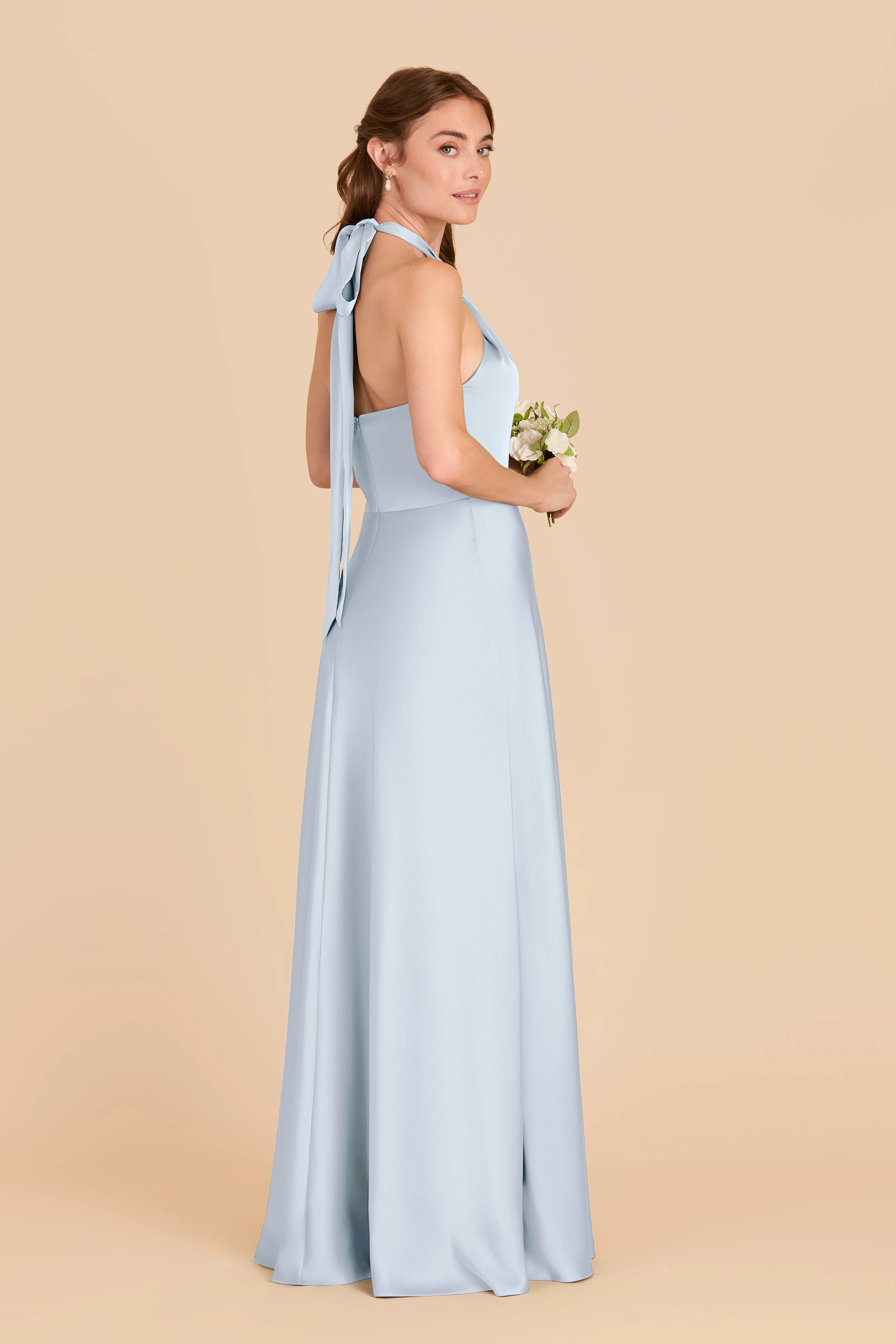 Monica Matte Satin Dress - Mist Blue sold by Birdy Grey product image thumbnail 4
