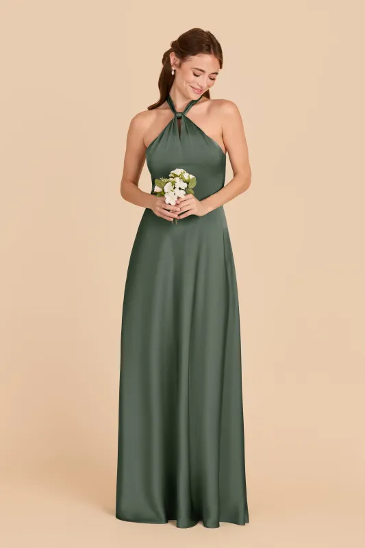 Monica Matte Satin Dress - Eucalyptus sold by Birdy Grey