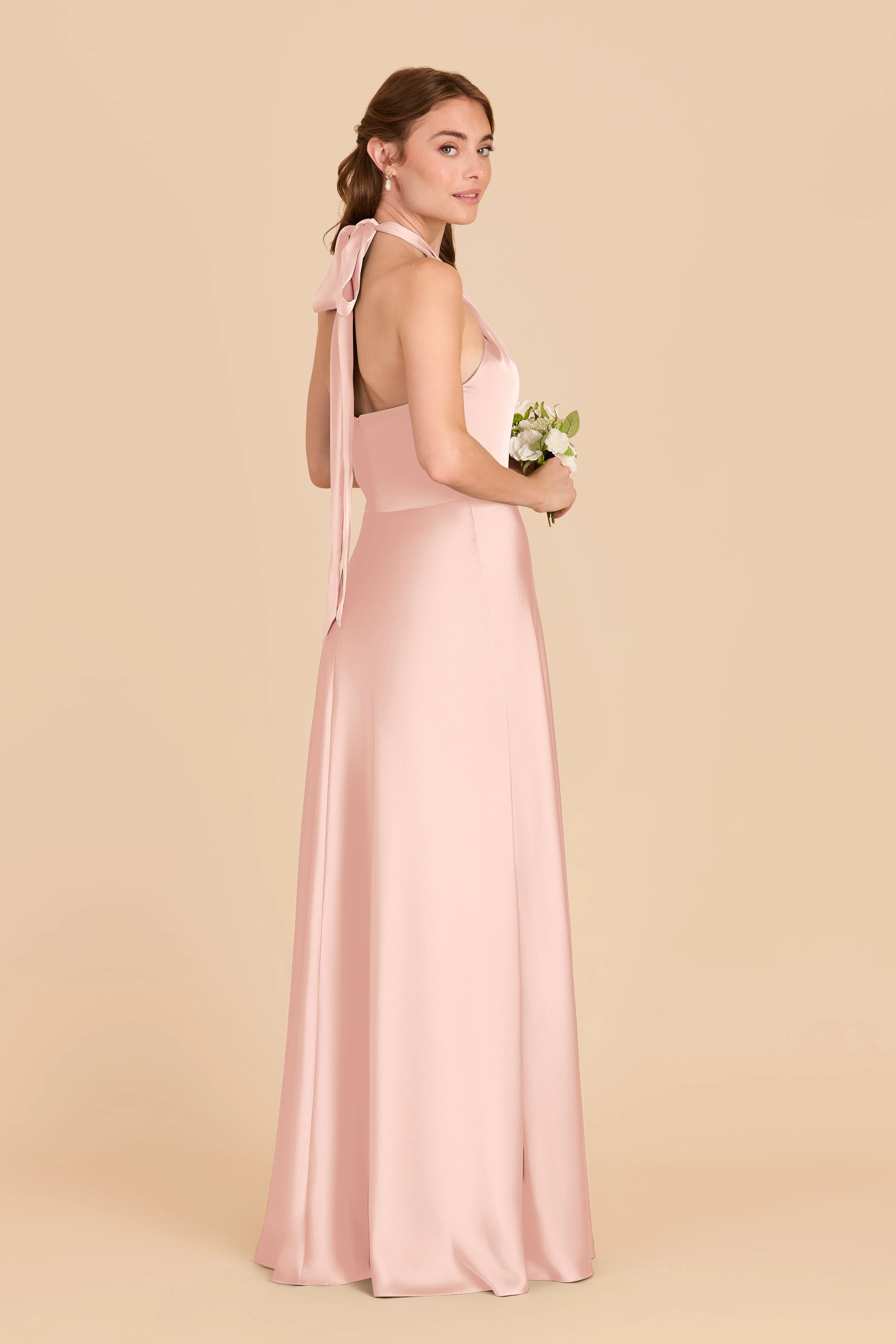 Monica Matte Satin Dress - Blush Pink sold by Birdy Grey product image thumbnail 4
