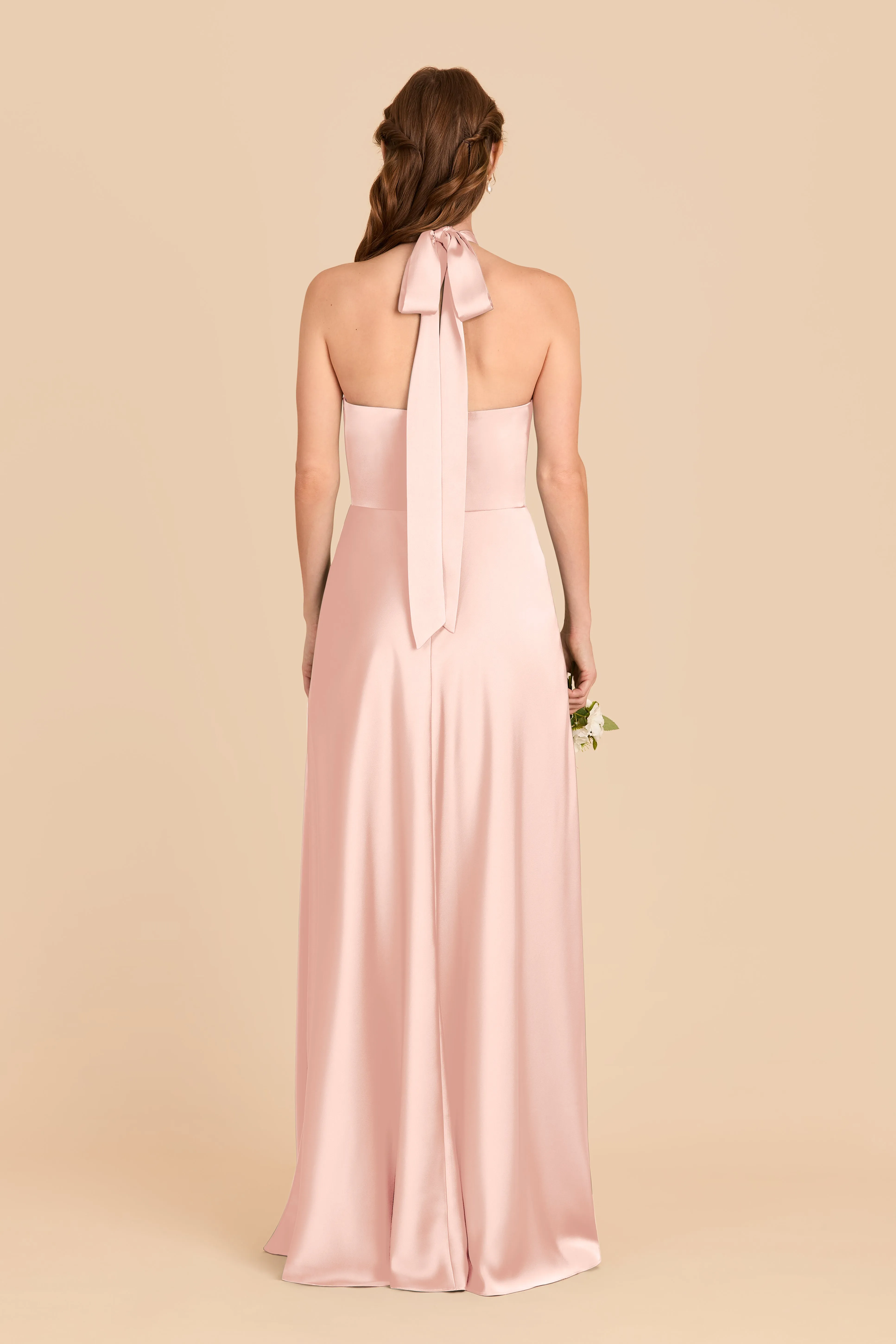 Monica Matte Satin Dress - Blush Pink sold by Birdy Grey product image thumbnail 5