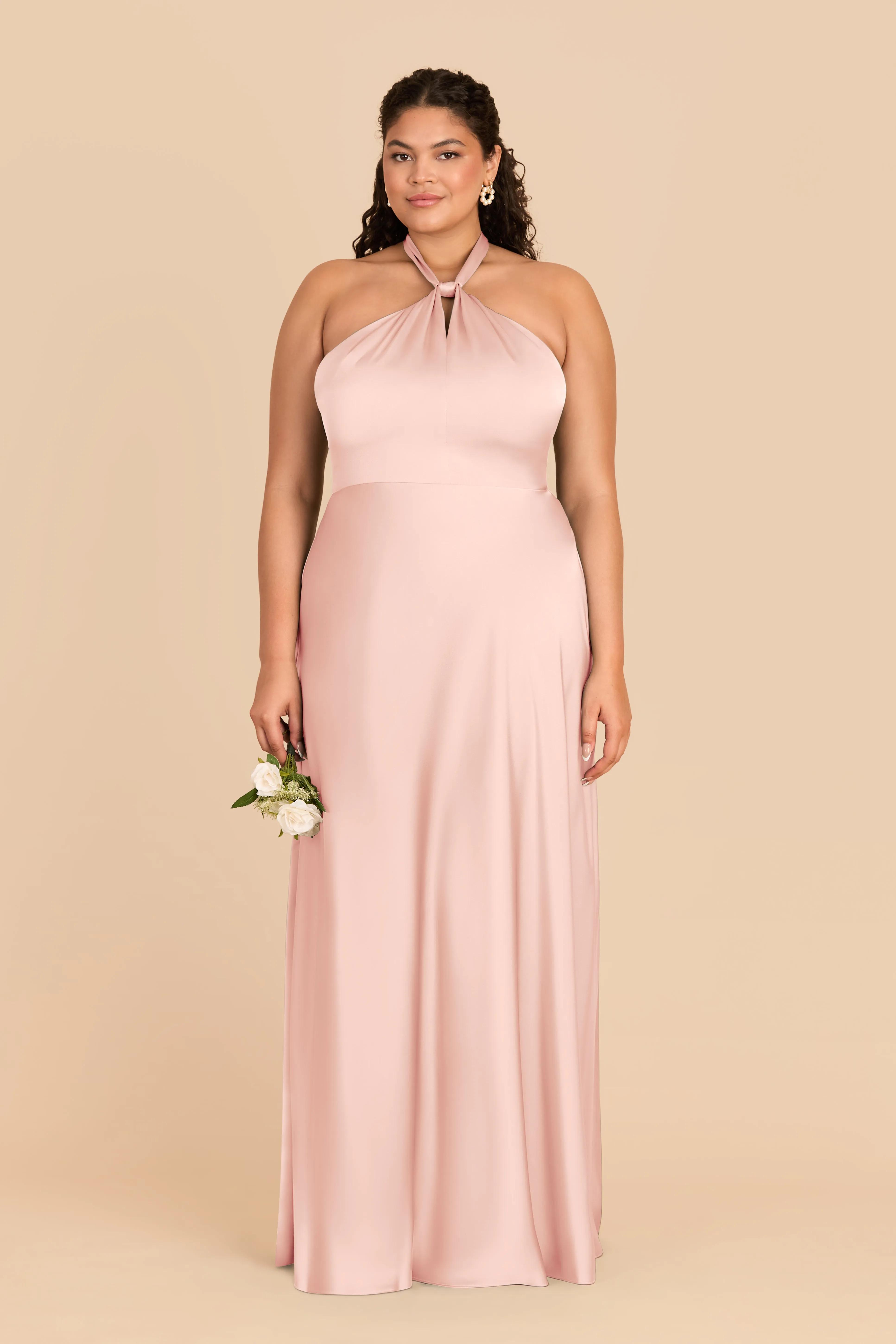 Monica Matte Satin Dress - Blush Pink sold by Birdy Grey product image thumbnail 2