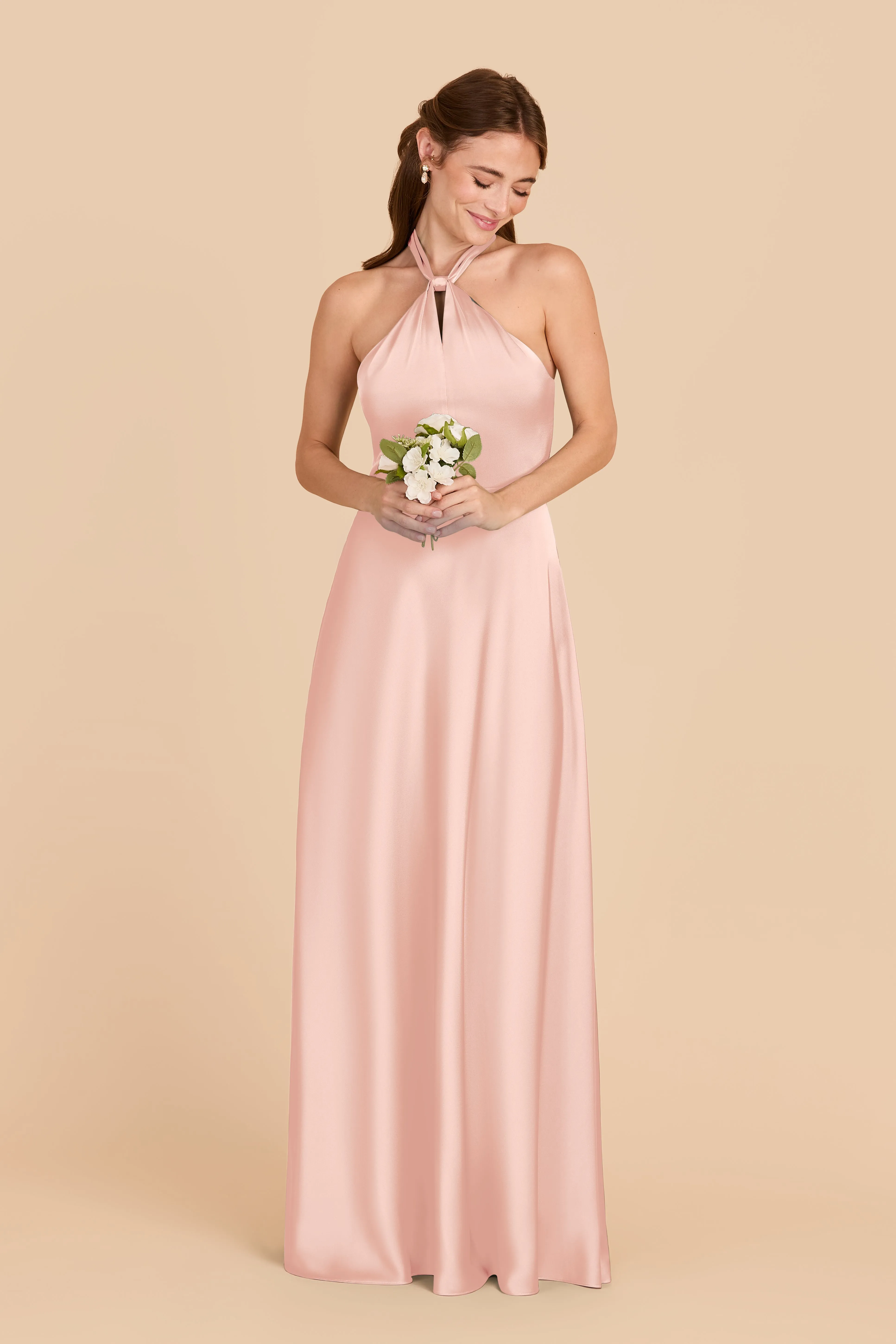 Monica Matte Satin Dress - Blush Pink sold by Birdy Grey product image thumbnail 3