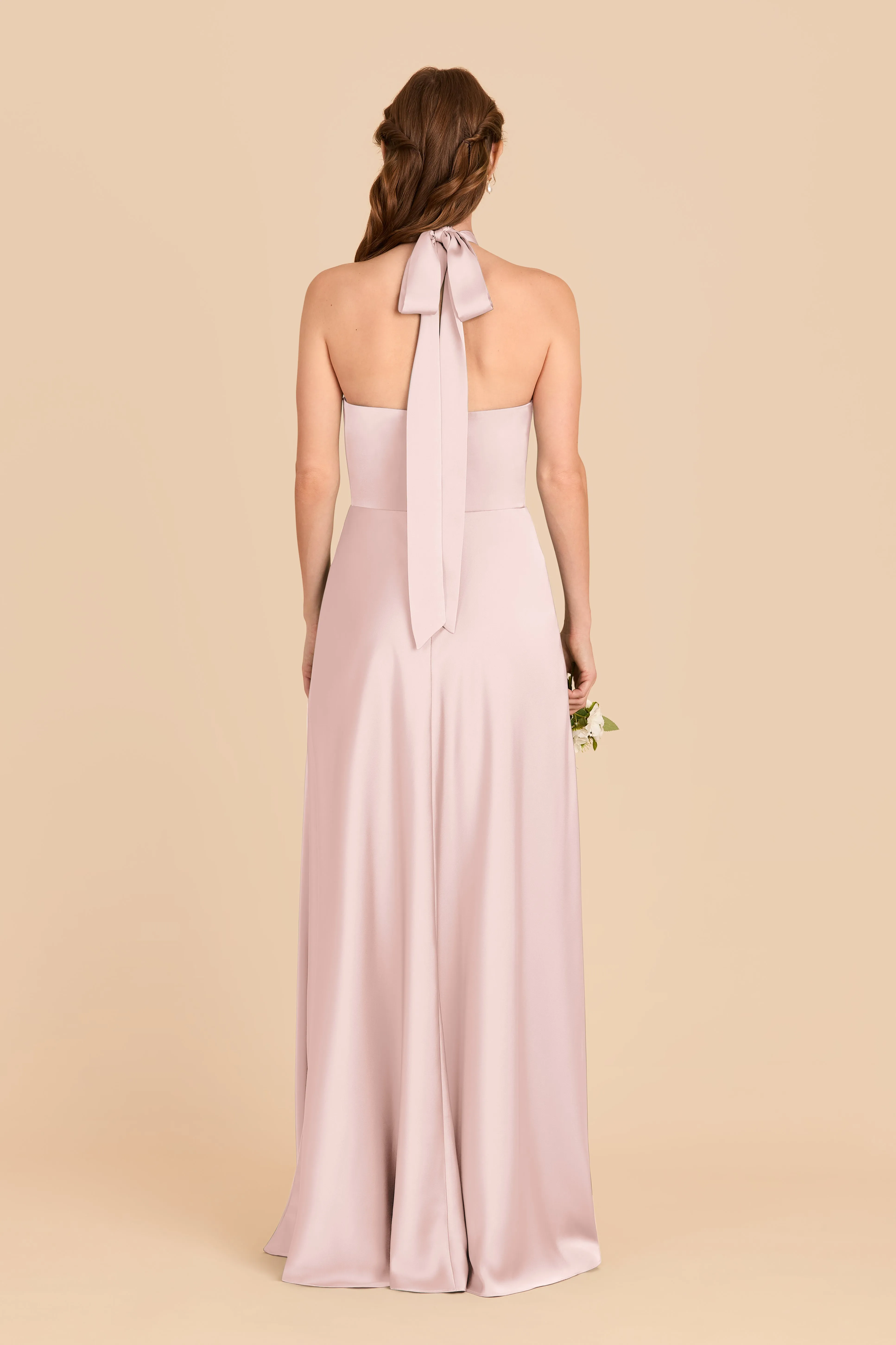 Monica Matte Satin Dress - Pale Blush sold by Birdy Grey product image thumbnail 5