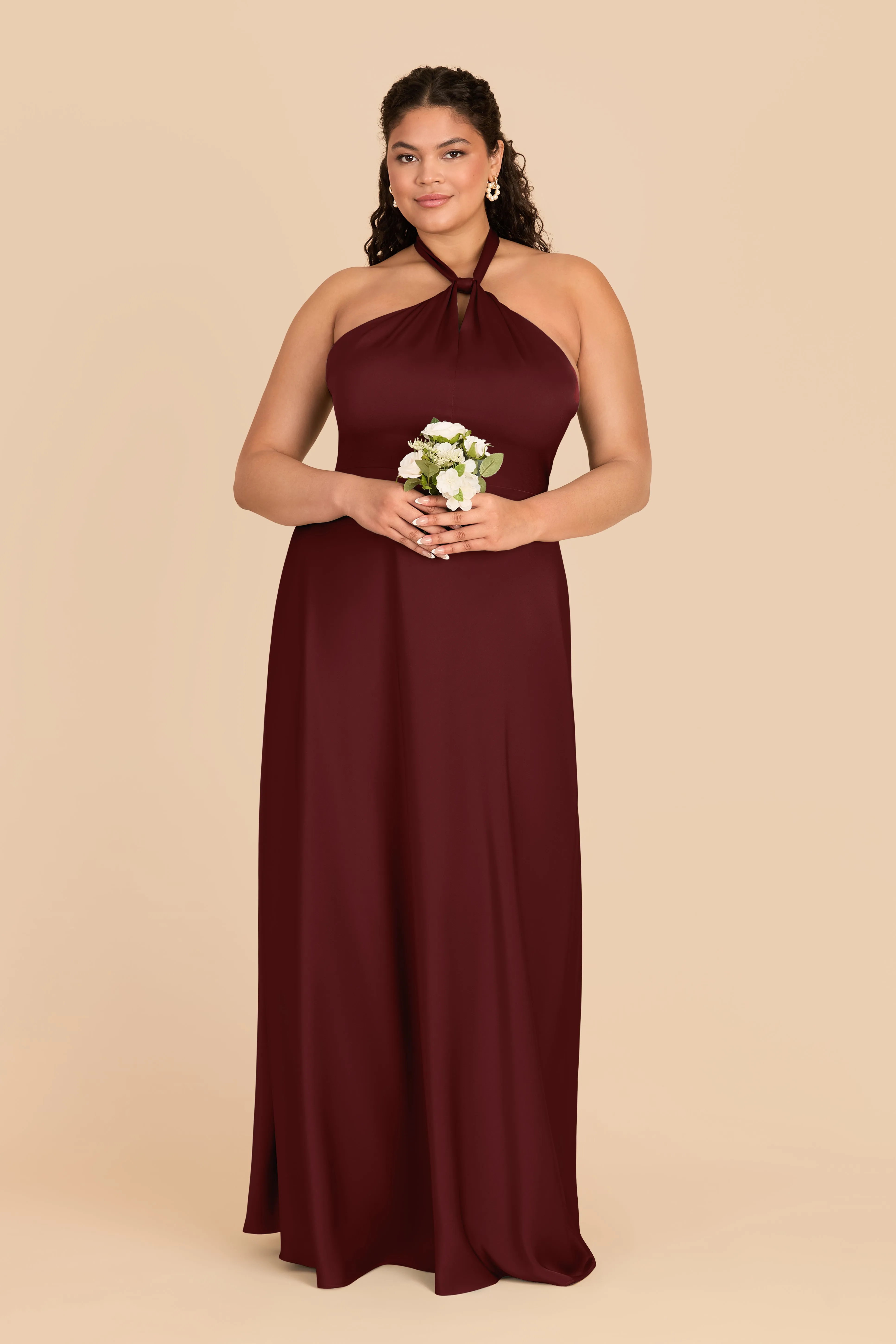 Monica Matte Satin Dress - Cabernet sold by Birdy Grey product image thumbnail 2