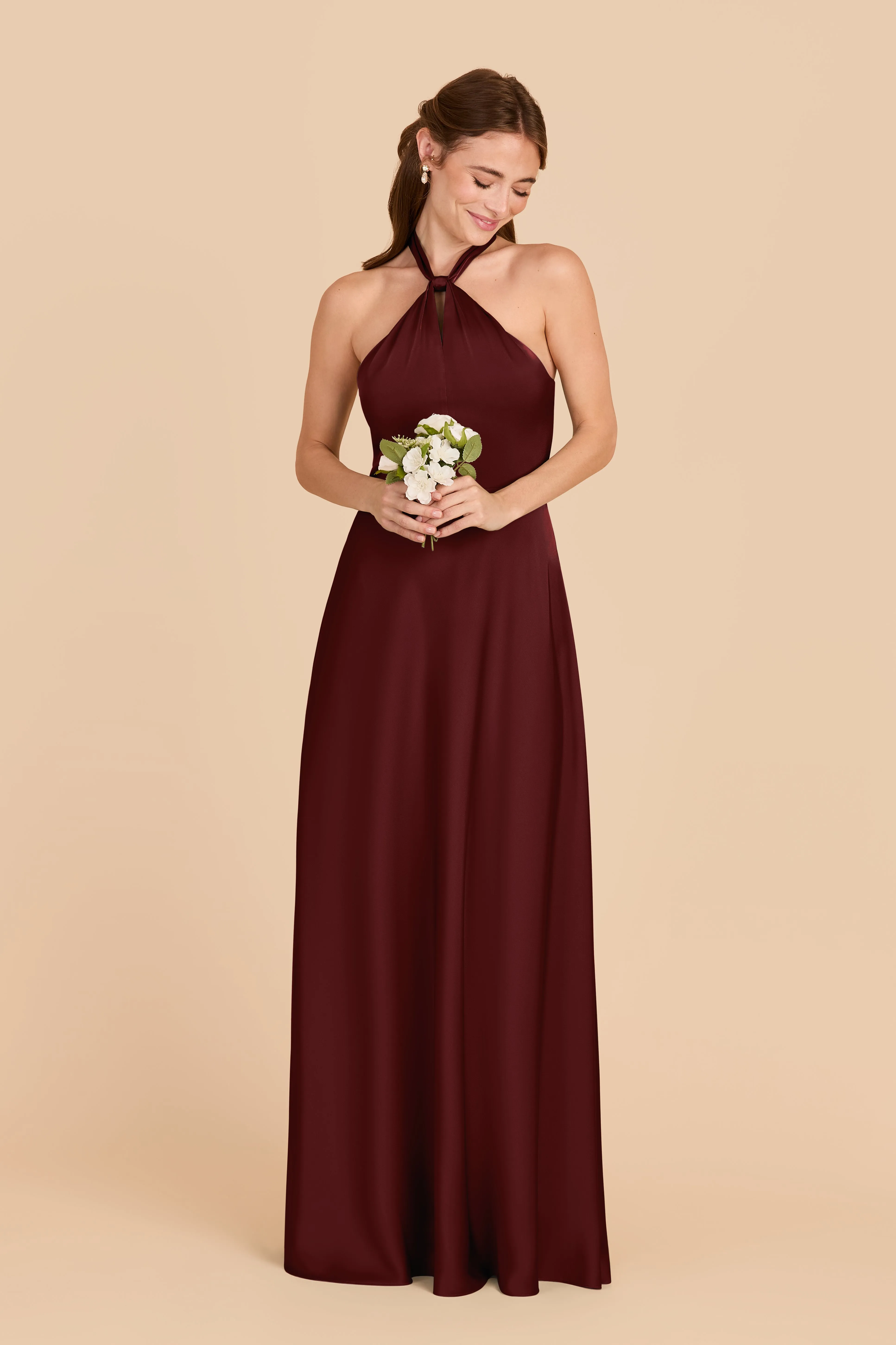 Monica Matte Satin Dress - Cabernet sold by Birdy Grey product image thumbnail 3