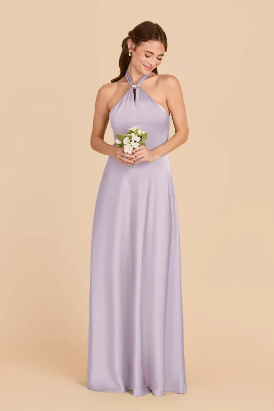 Monica Matte Satin Dress - Dusty Lilac sold by Birdy Grey