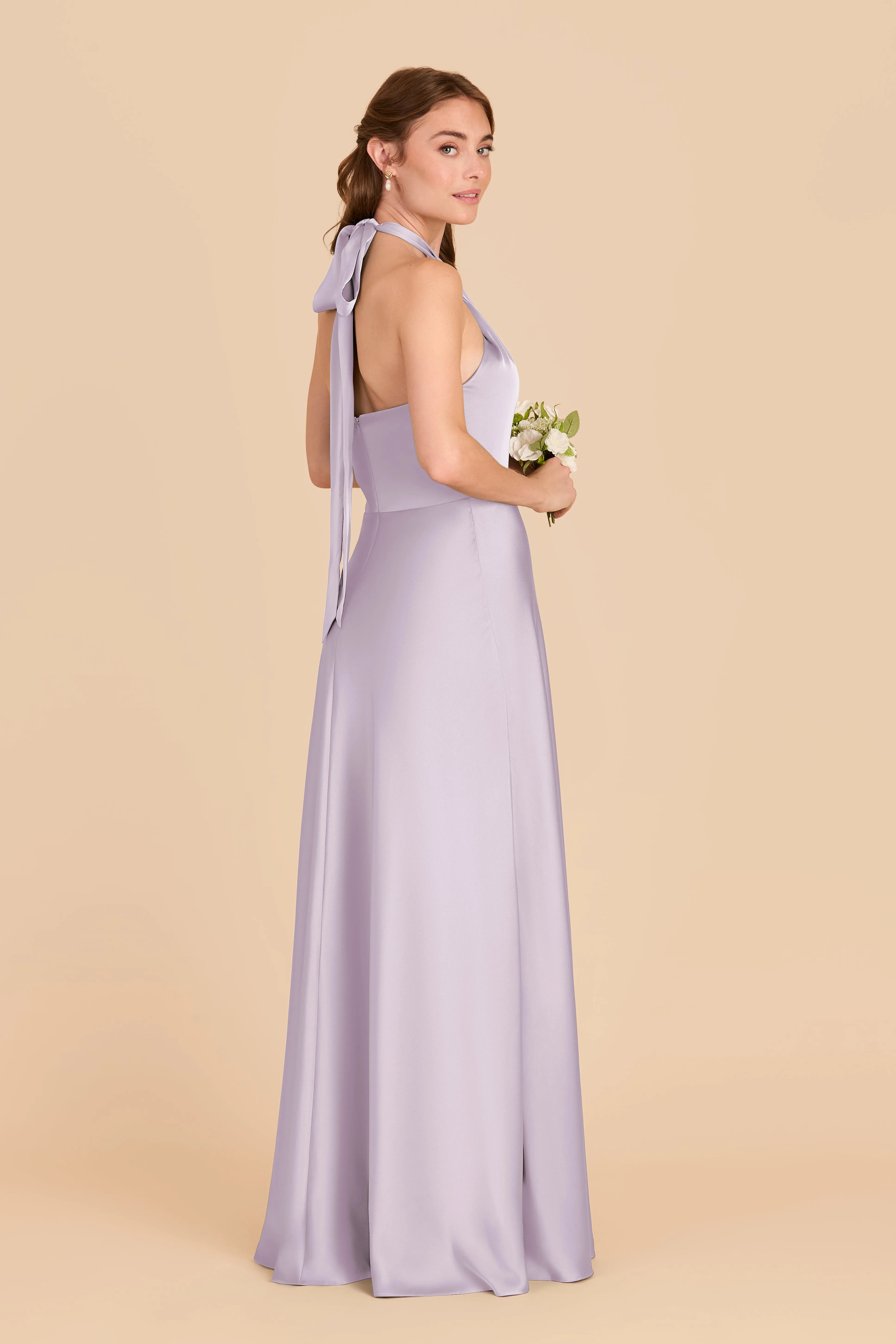 Monica Matte Satin Dress - Dusty Lilac sold by Birdy Grey product image thumbnail 4