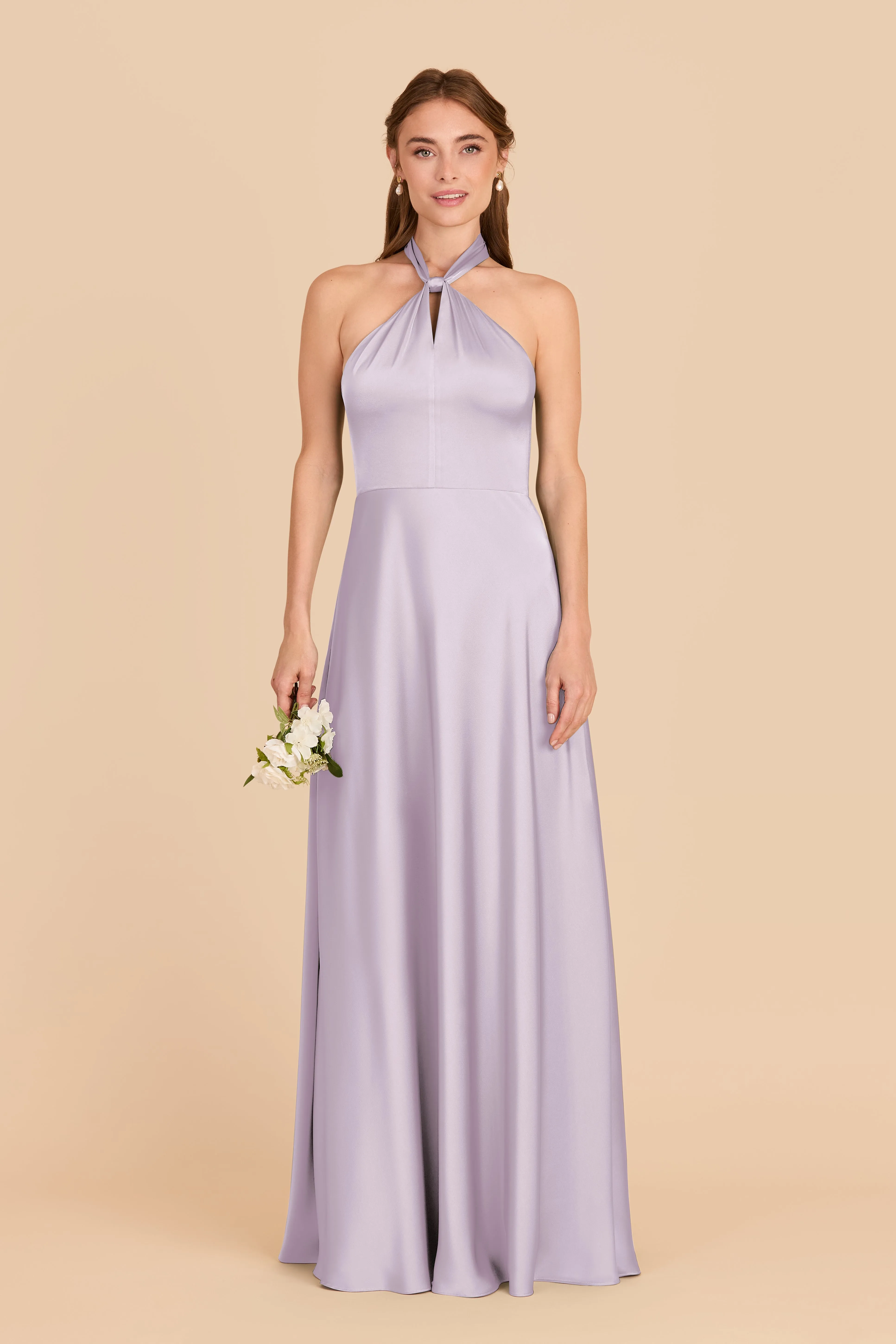 Monica Matte Satin Dress - Dusty Lilac sold by Birdy Grey product image thumbnail 3