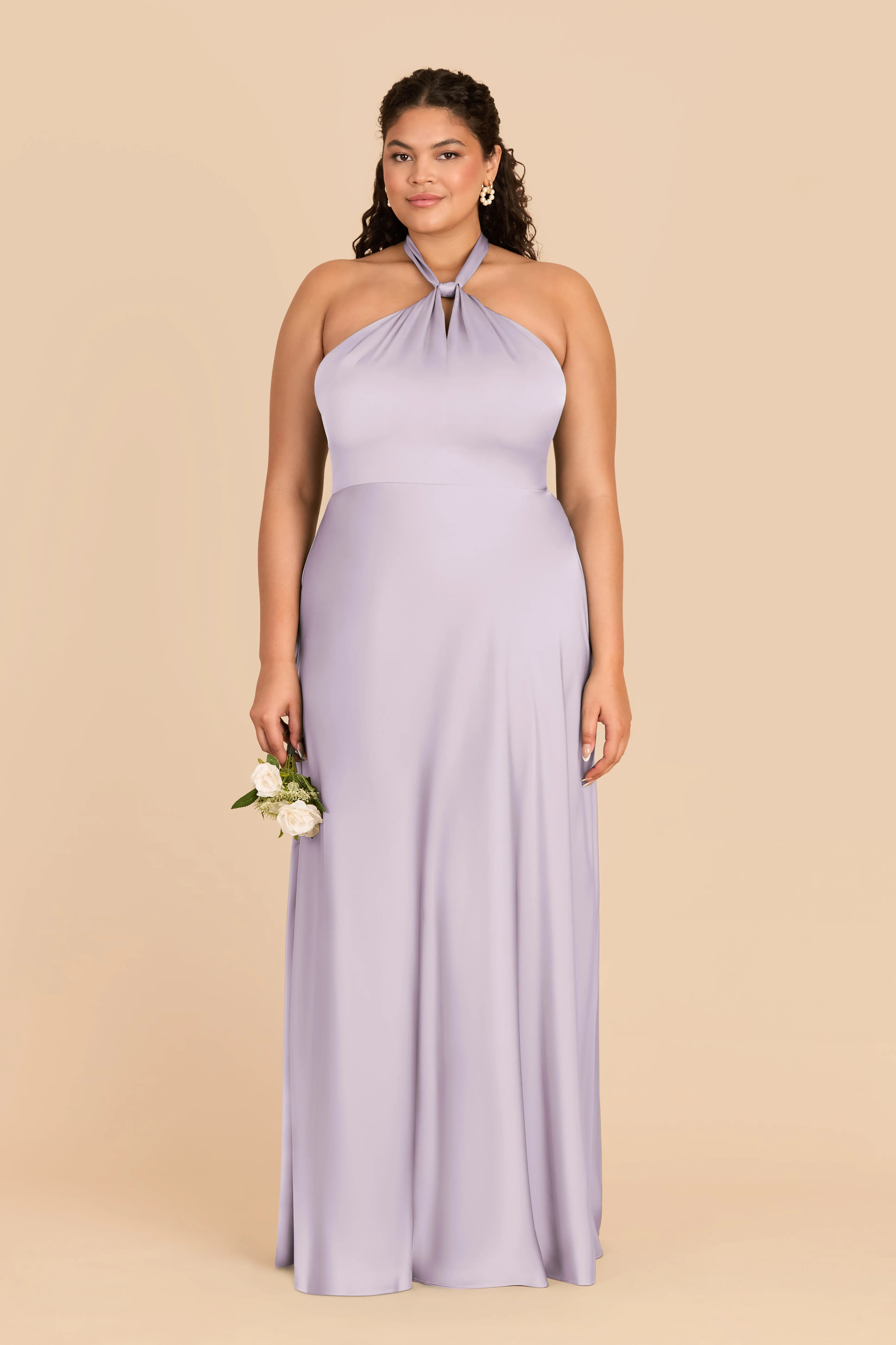 Monica Matte Satin Dress - Dusty Lilac sold by Birdy Grey product image thumbnail 2