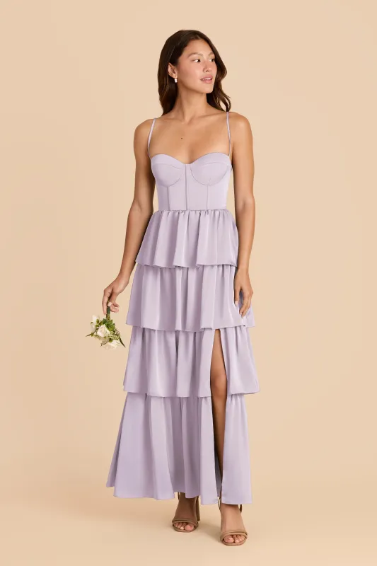 Lola Matte Satin Dress - Dusty Lilac sold by Birdy Grey