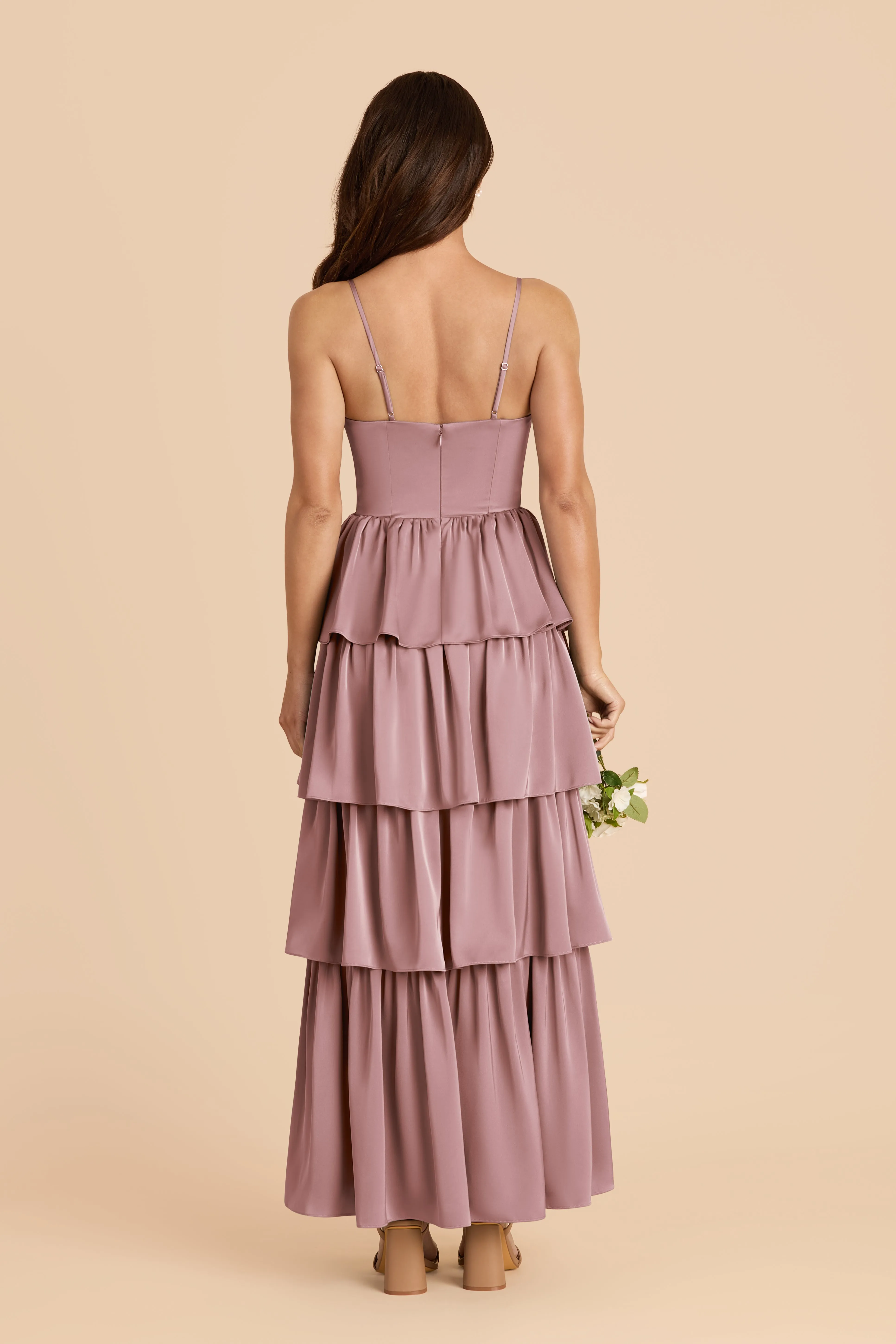 Lola Matte Satin Dress - Dark Mauve sold by Birdy Grey product image thumbnail 4
