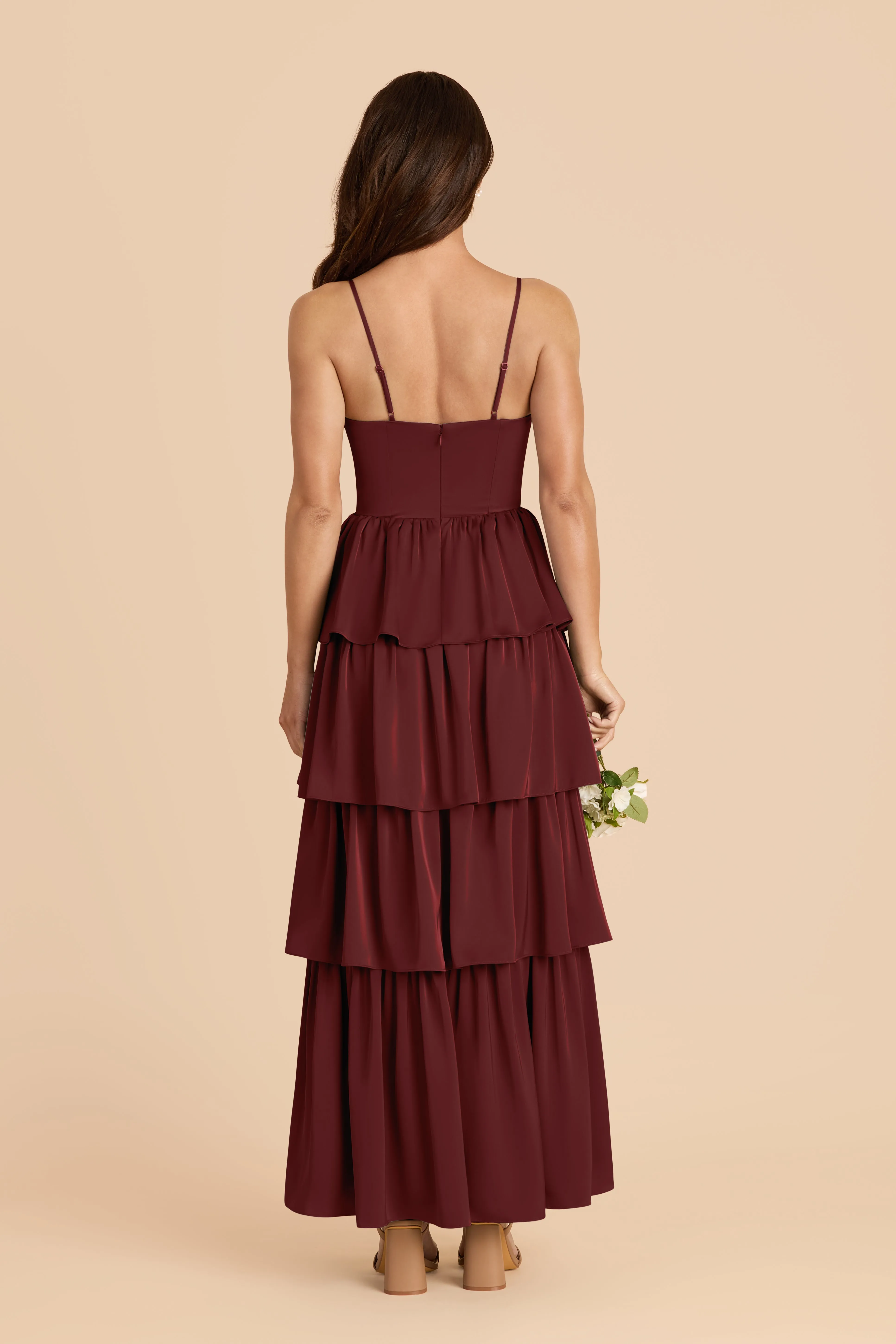 Lola Matte Satin Dress - Cabernet sold by Birdy Grey product image thumbnail 4