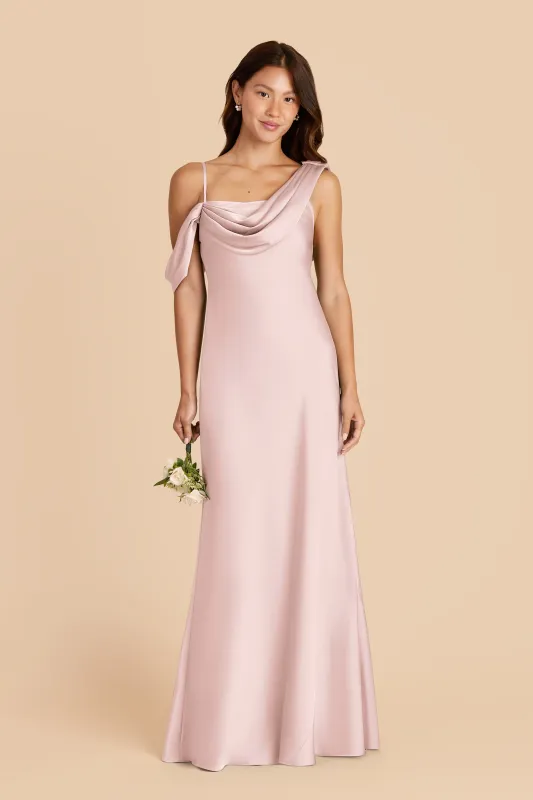 Freya Matte Satin Dress - Pale Blush sold by Birdy Grey