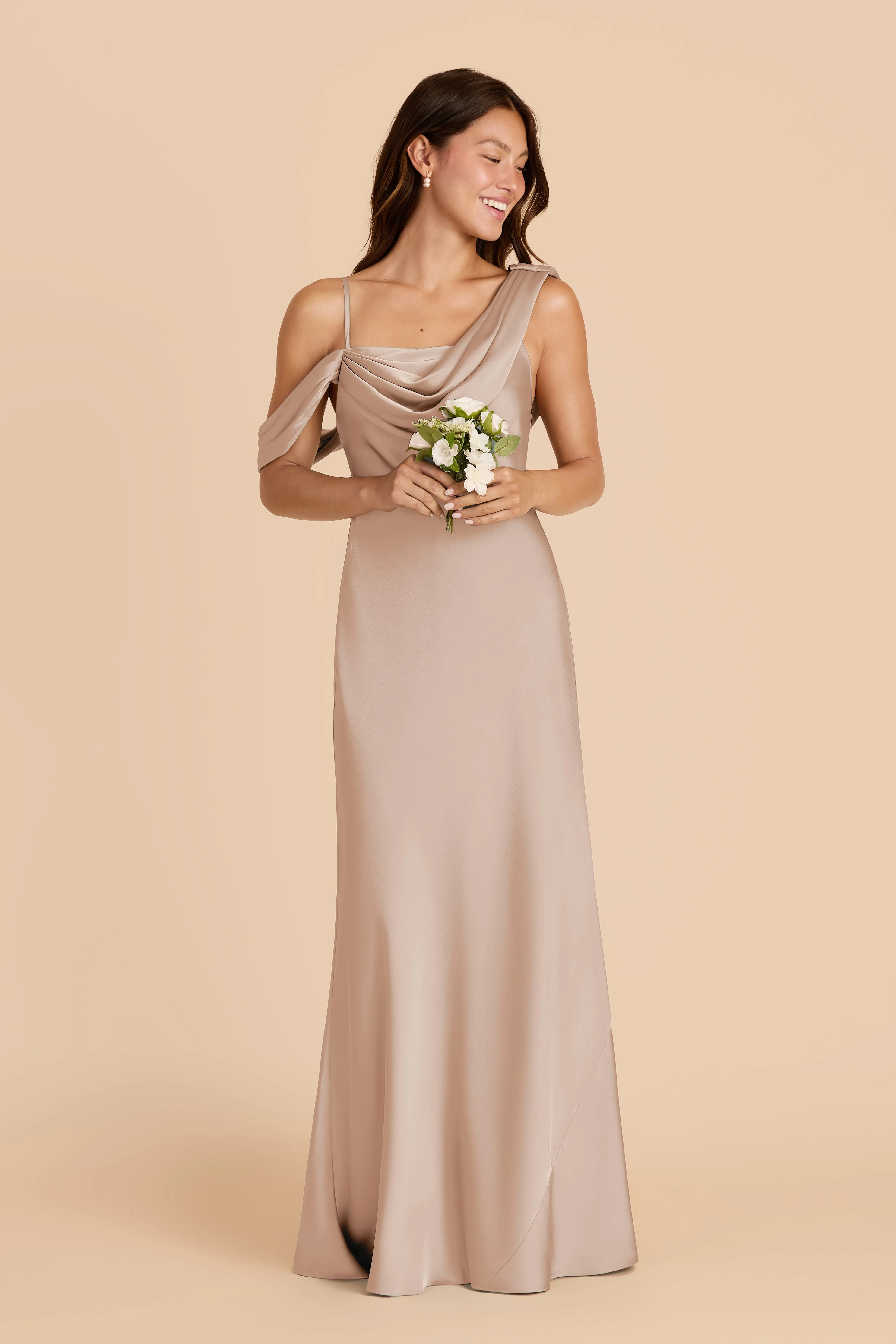 Freya Matte Satin Dress - Taupe sold by Birdy Grey product image thumbnail 2