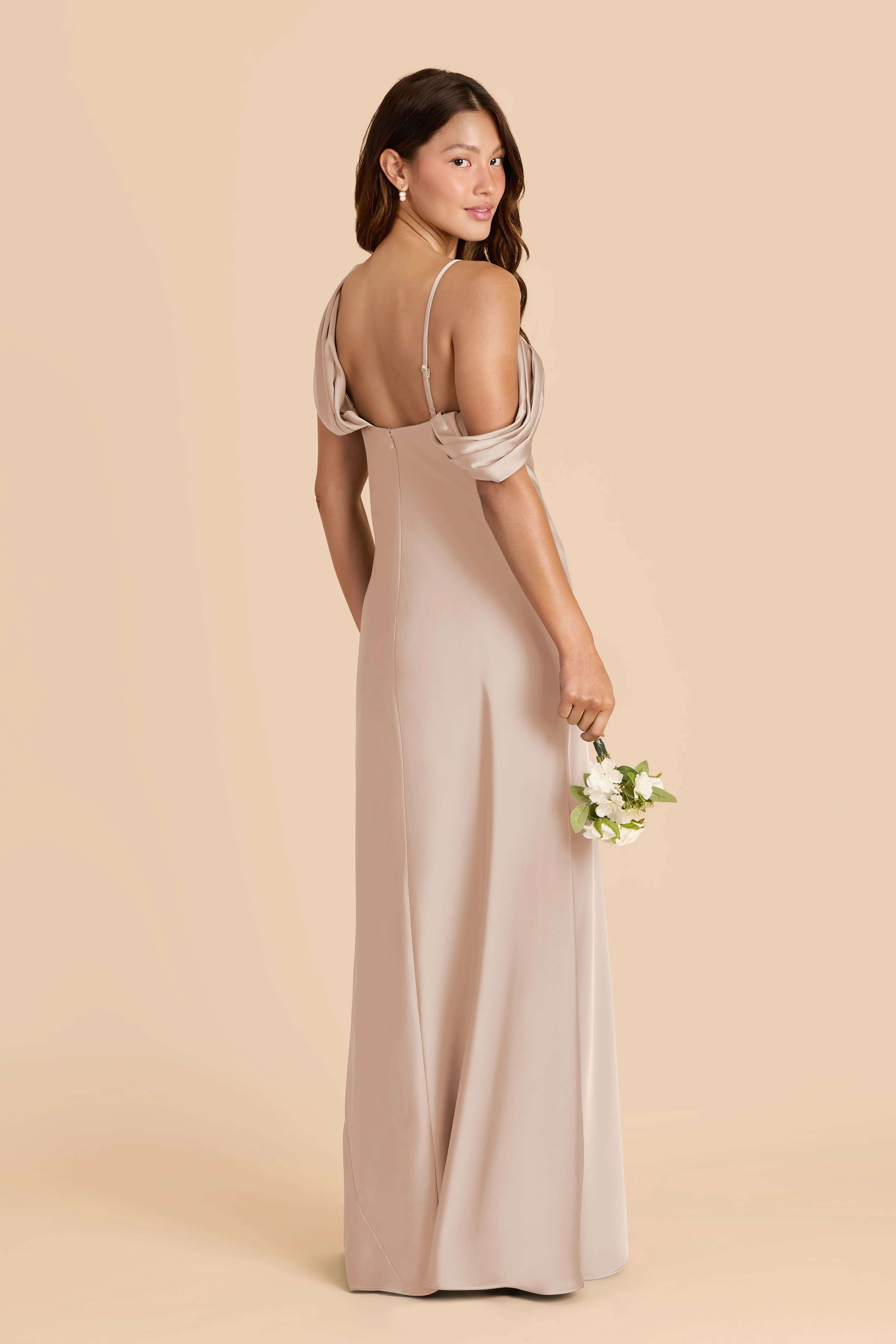 Freya Matte Satin Dress - Taupe sold by Birdy Grey product image thumbnail 3