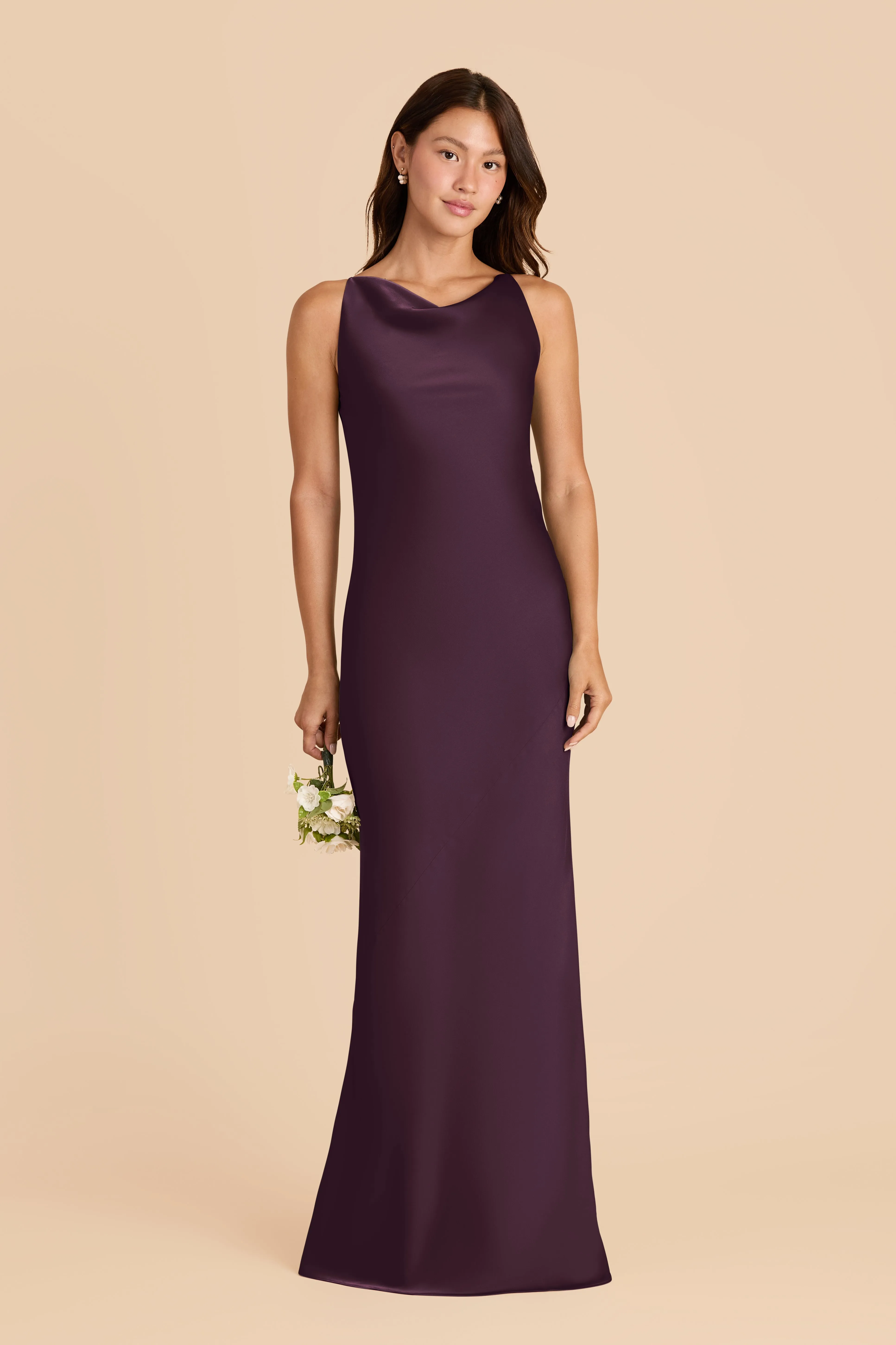Destiny Matte Satin Dress - Plum sold by Birdy Grey product image thumbnail 2