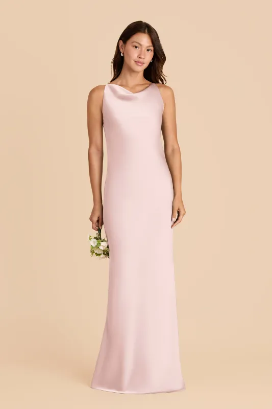 Destiny Matte Satin Dress - Pale Blush sold by Birdy Grey
