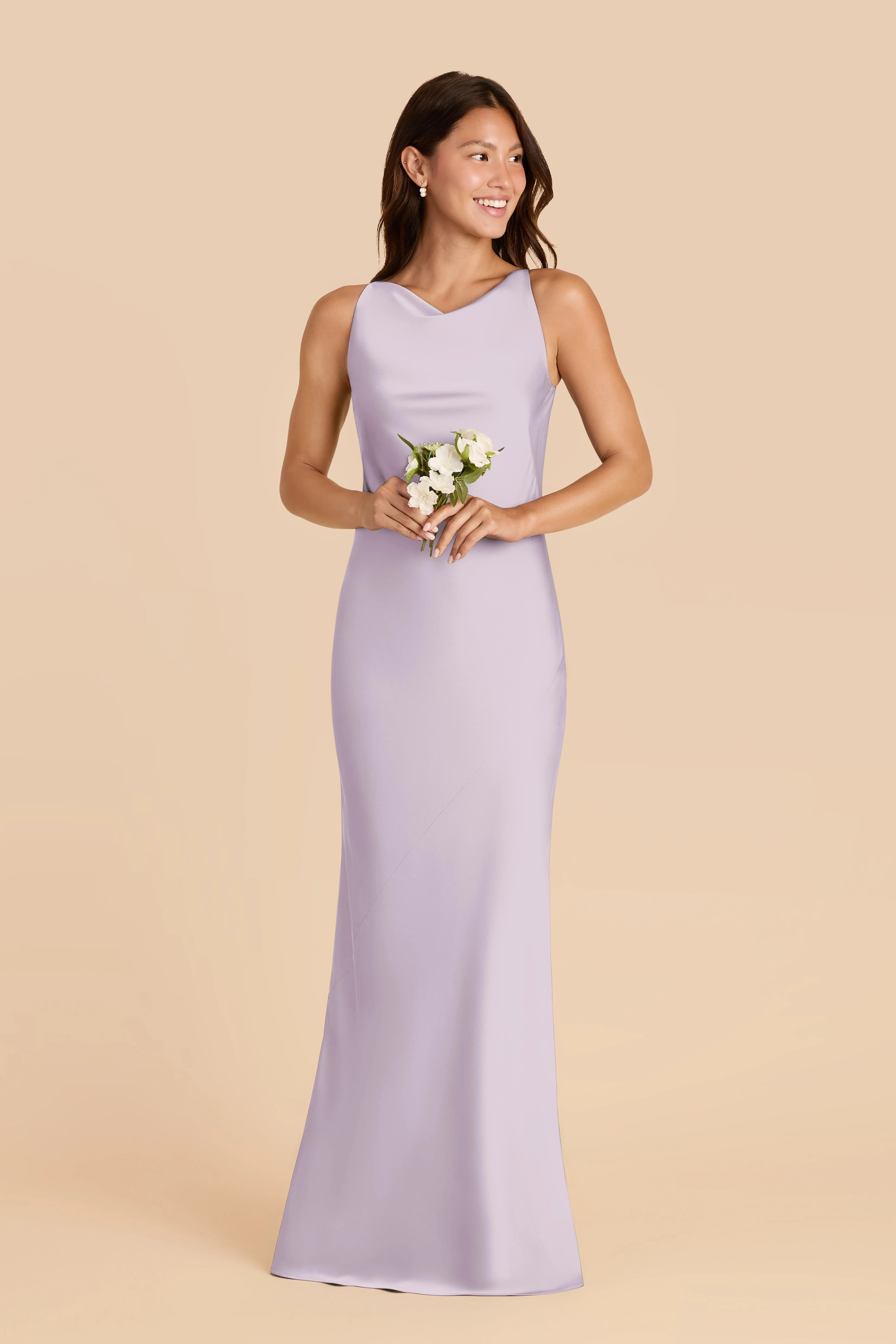 Destiny Matte Satin Dress - Dusty Lilac sold by Birdy Grey product image thumbnail 2