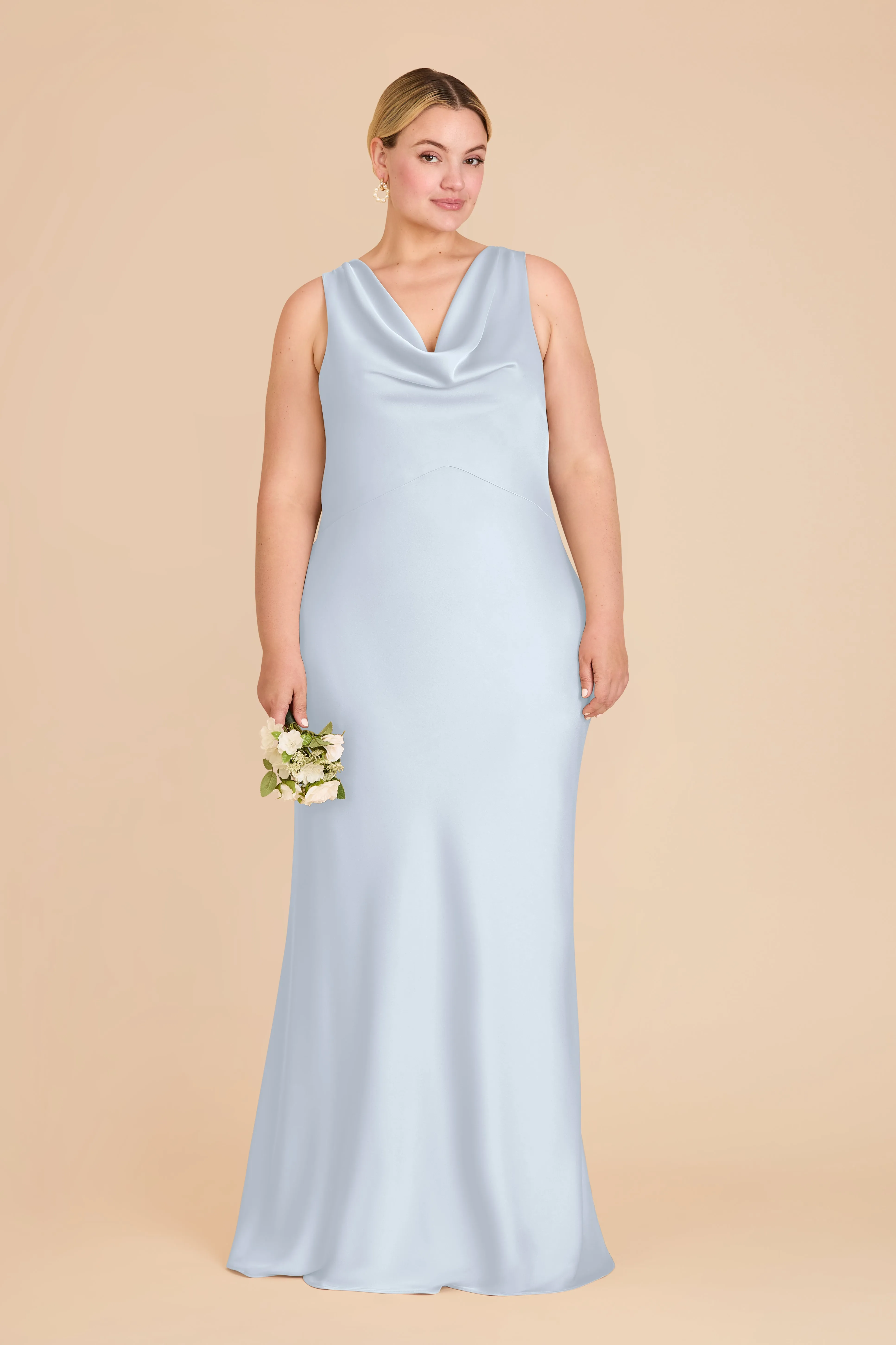 Bonnie Matte Satin Dress - Mist Blue sold by Birdy Grey product image thumbnail 2