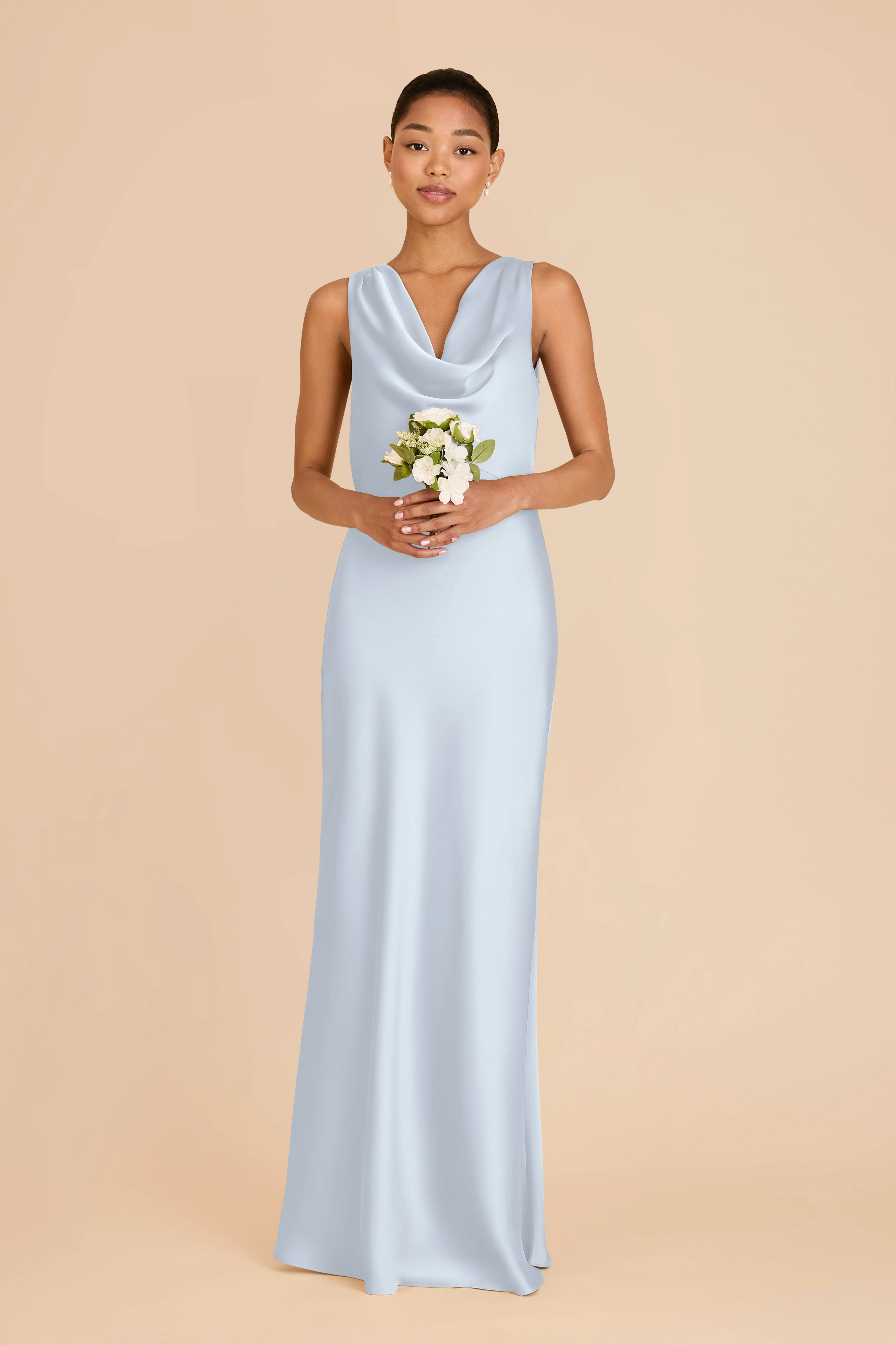 Bonnie Matte Satin Dress - Mist Blue sold by Birdy Grey product image thumbnail 3