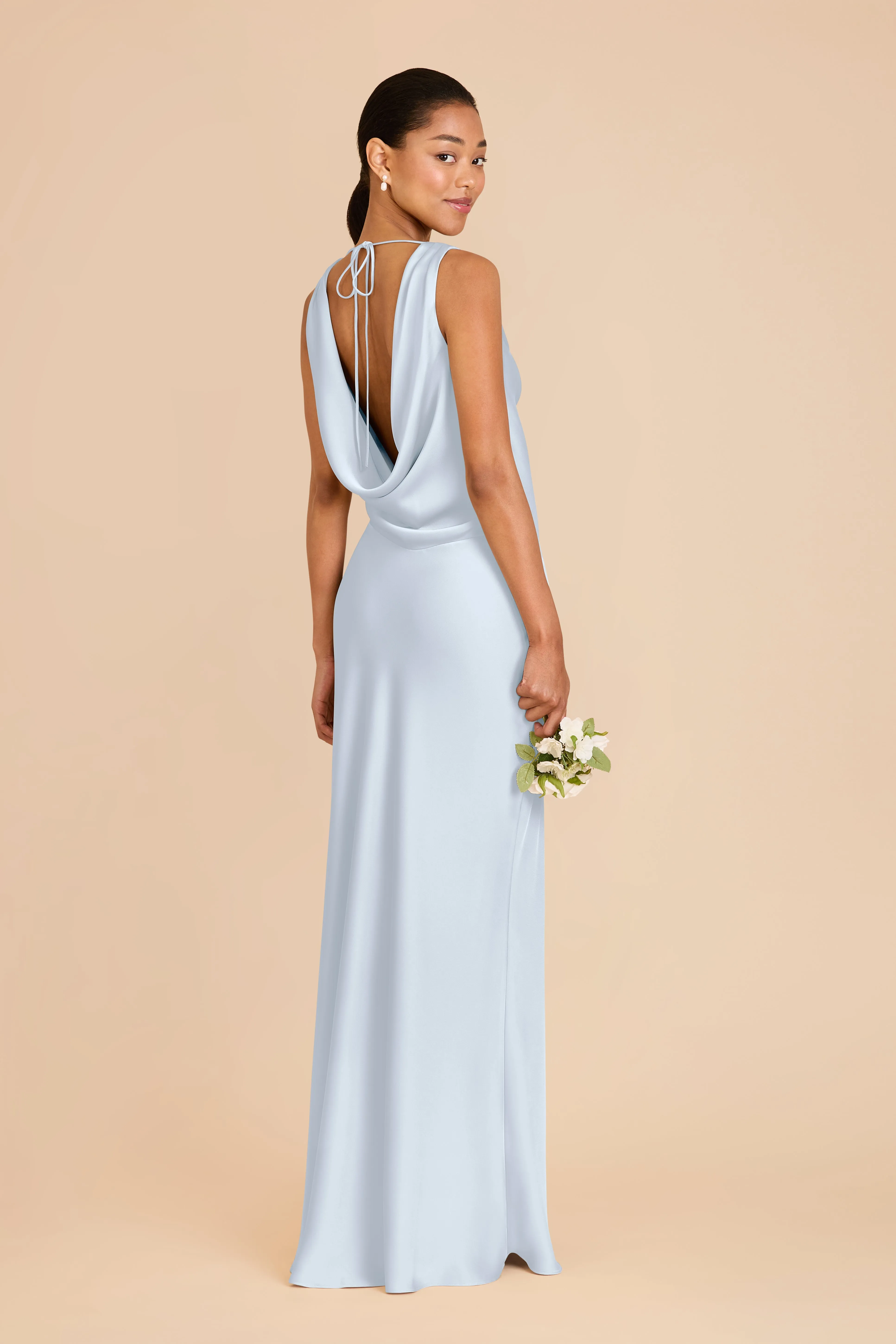 Bonnie Matte Satin Dress - Mist Blue sold by Birdy Grey product image thumbnail 4