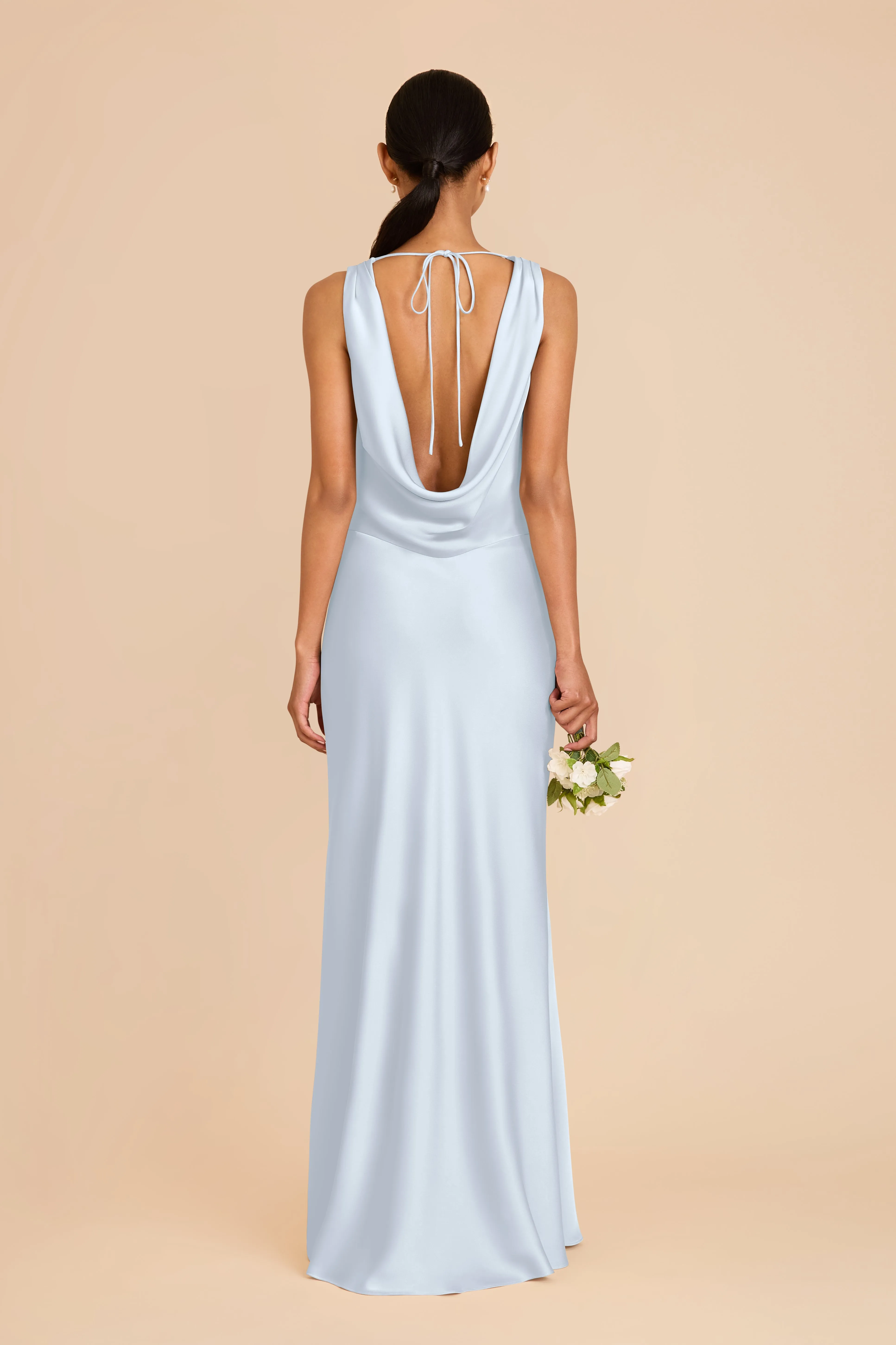 Bonnie Matte Satin Dress - Mist Blue sold by Birdy Grey product image thumbnail 5