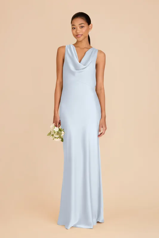 Bonnie Matte Satin Dress - Mist Blue sold by Birdy Grey