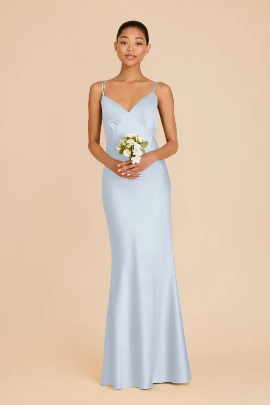 Dasha Matte Satin Dress - Mist Blue sold by Birdy Grey