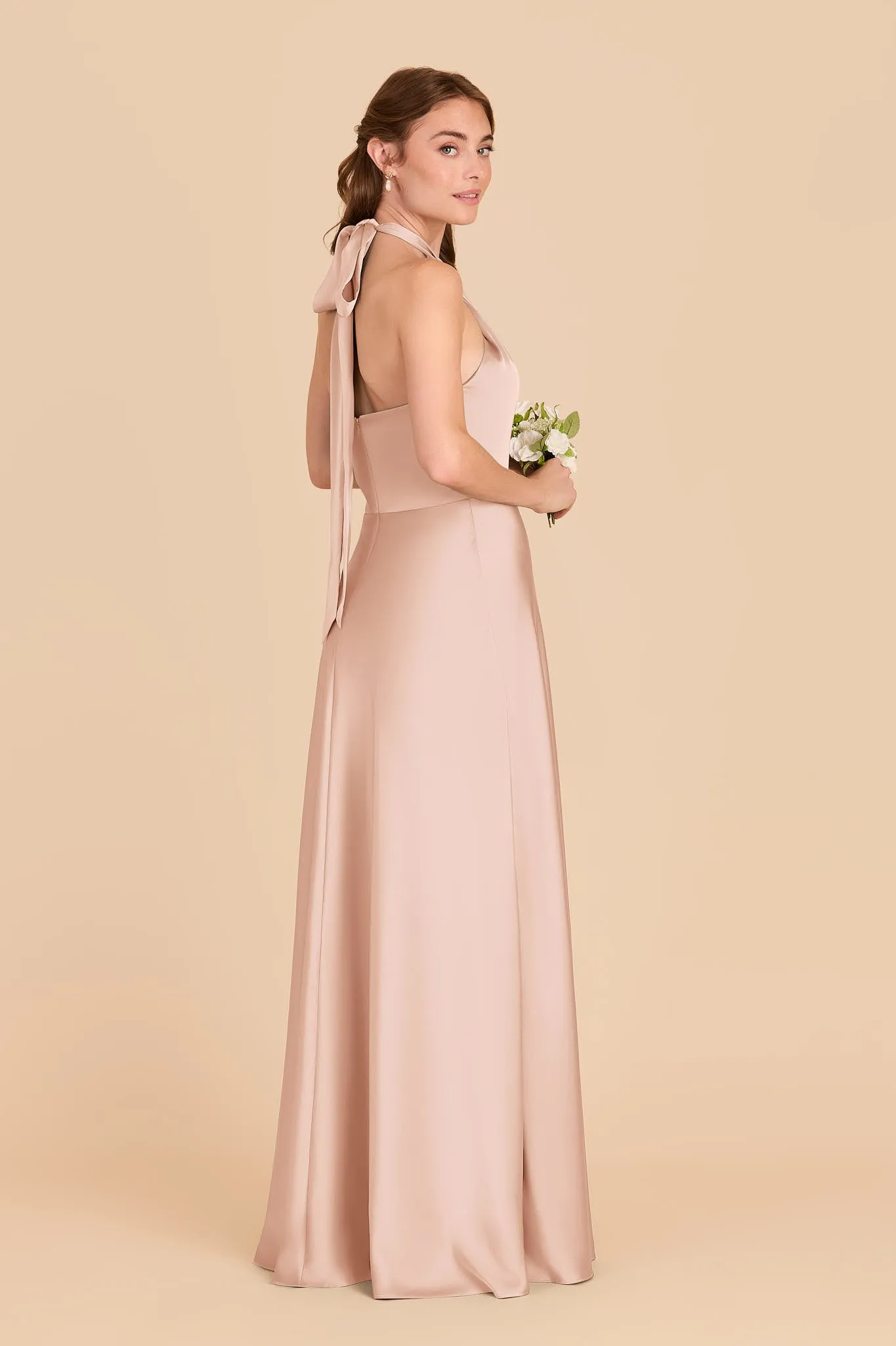 Monica Matte Satin Dress - Rose Gold sold by Birdy Grey product image thumbnail 4